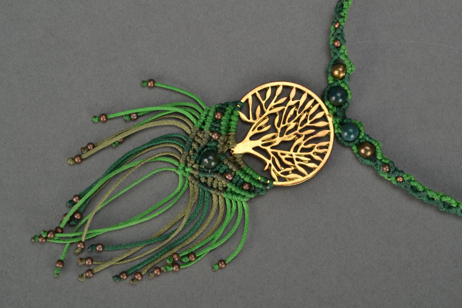 Woven macrame necklace Blighted tree photo 4