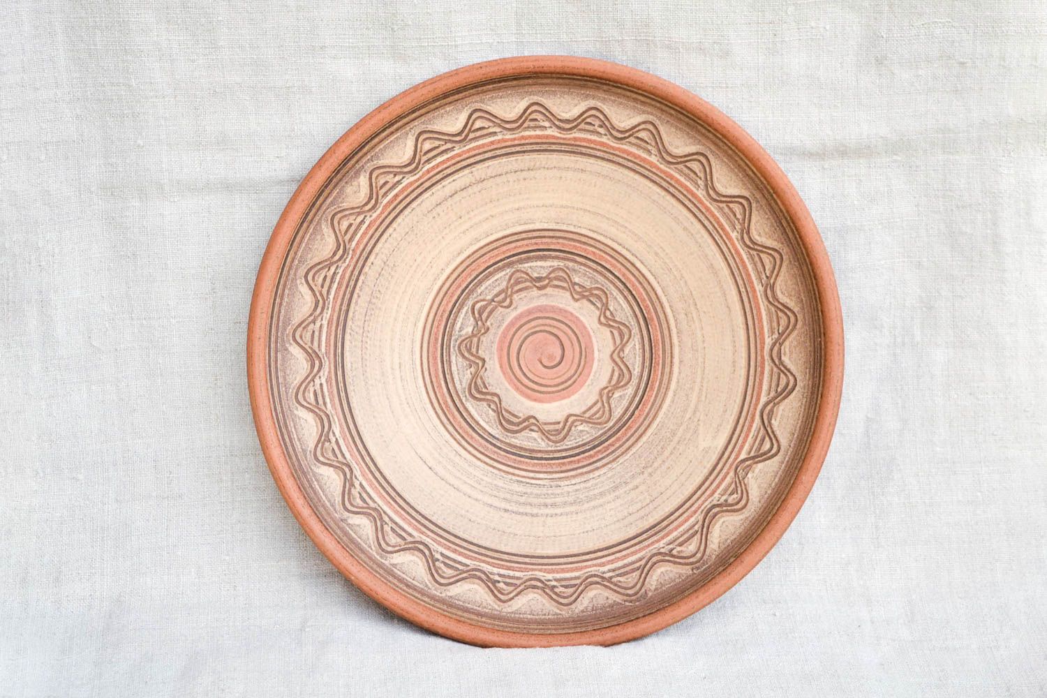 Тарелка ручной работы керамическая тарелка красивая расписная тарелка большая фото 3