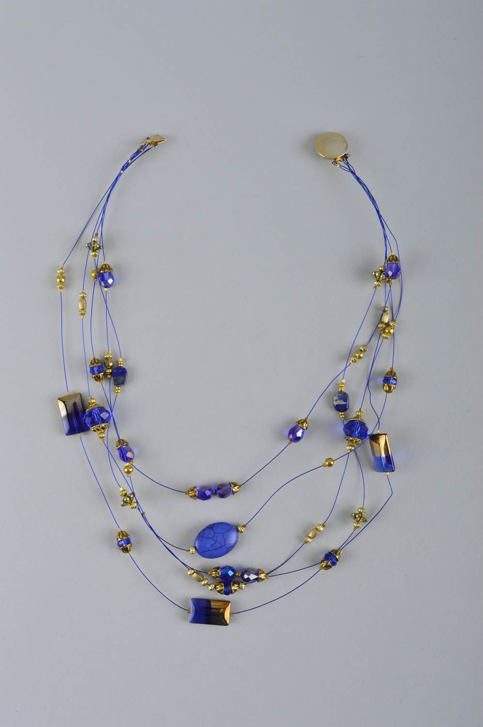 Handmade natural stones necklace unique designer accessory present for woman photo 4
