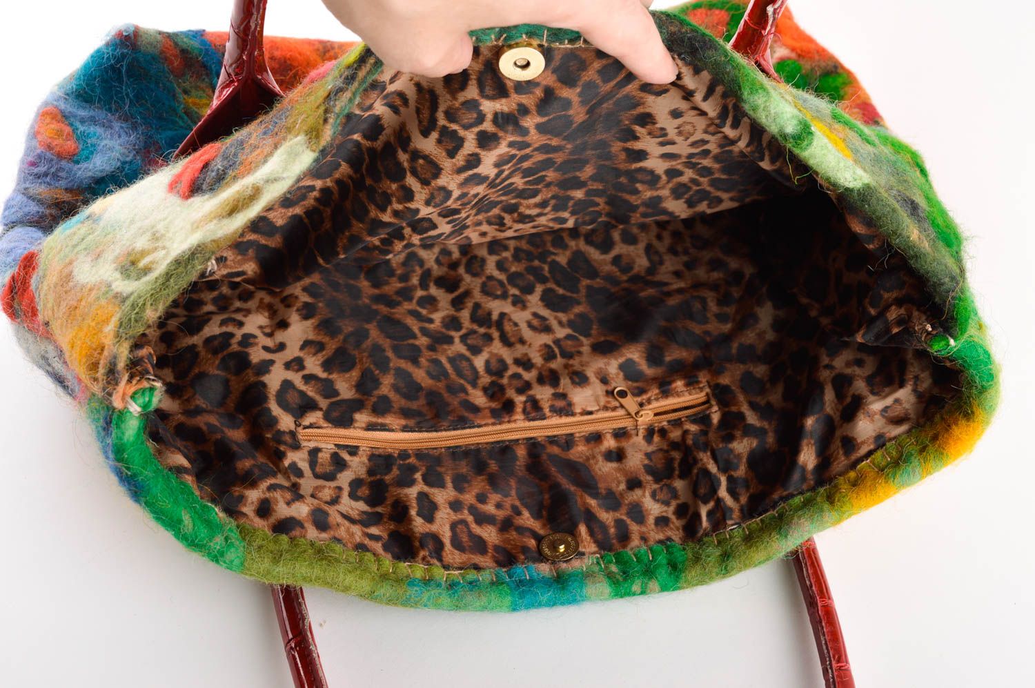 Сумка ручной работы на плечо женская сумка из шерсти красивая сумка валяние фото 4