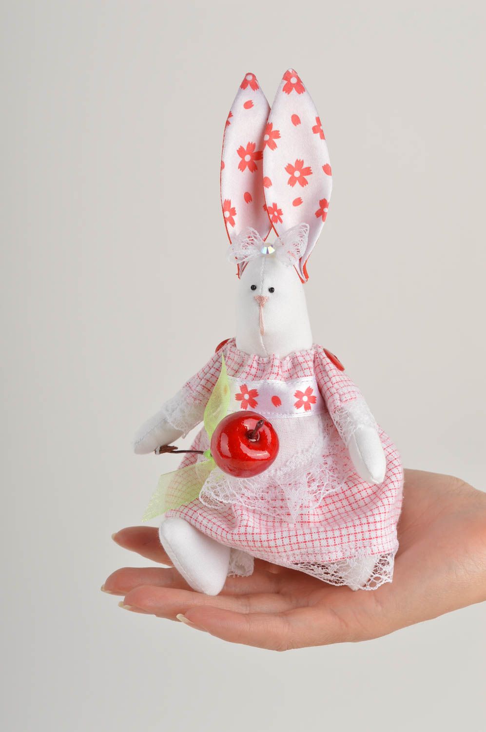 Juguete artesanal de algodón muñeco de peluche decorado con raso regalo original foto 3