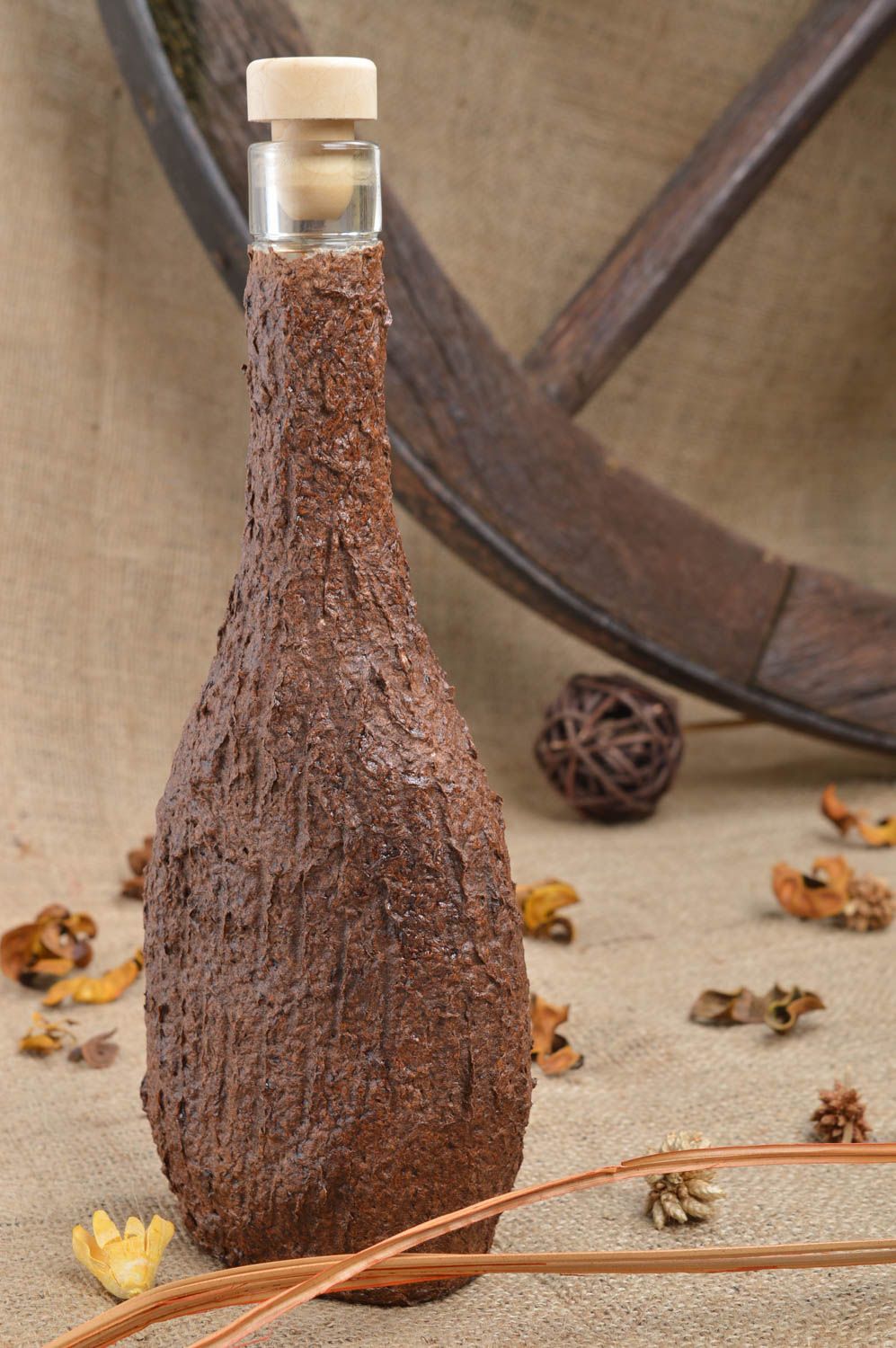 Handmade bottle for wine stylish designer kitchenware glass bottle 500 ml photo 1