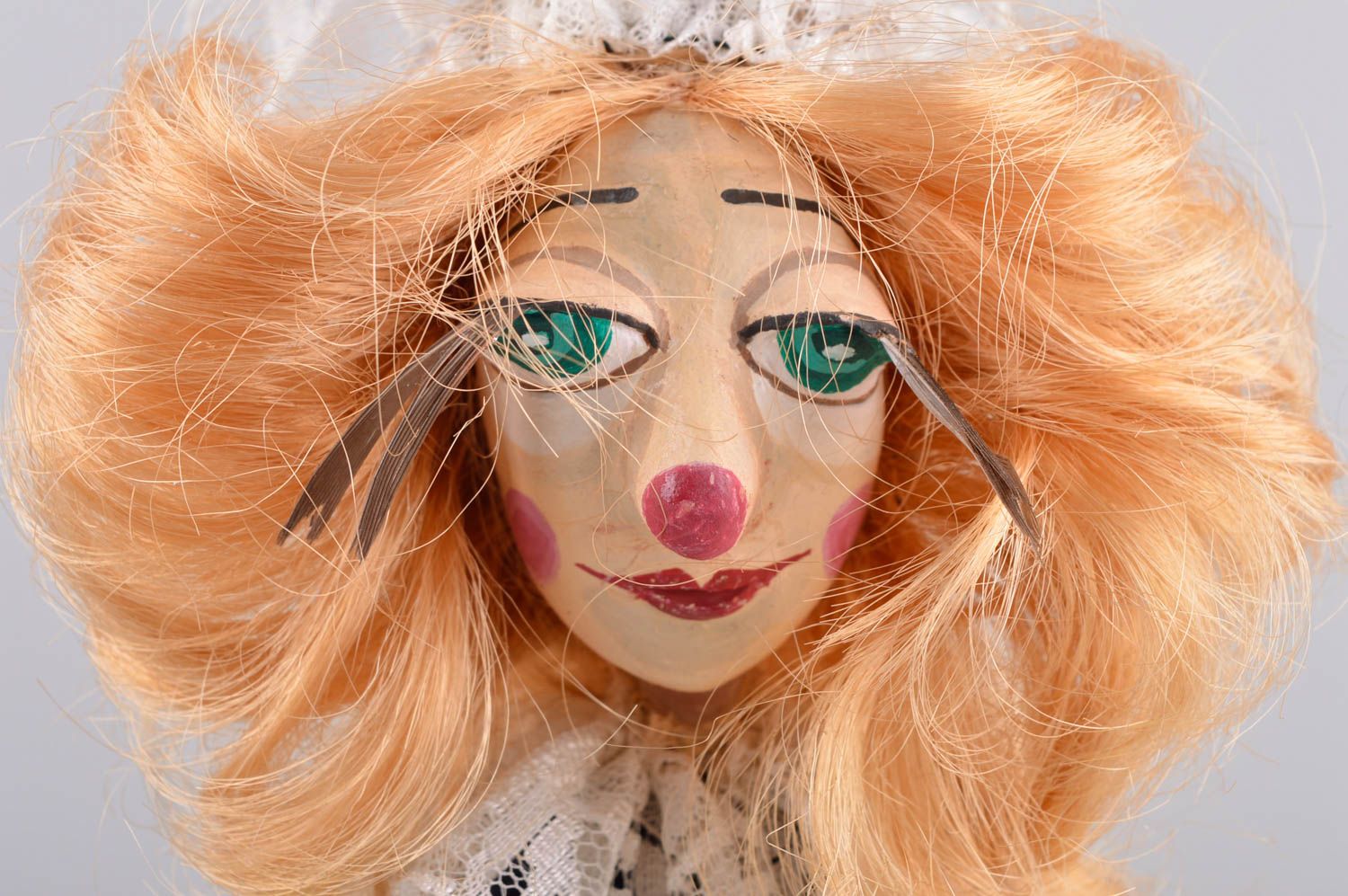 Puppe handgemacht Keramik Puppe Wohnung Deko Spielzeug Puppe Clown grell schön foto 5