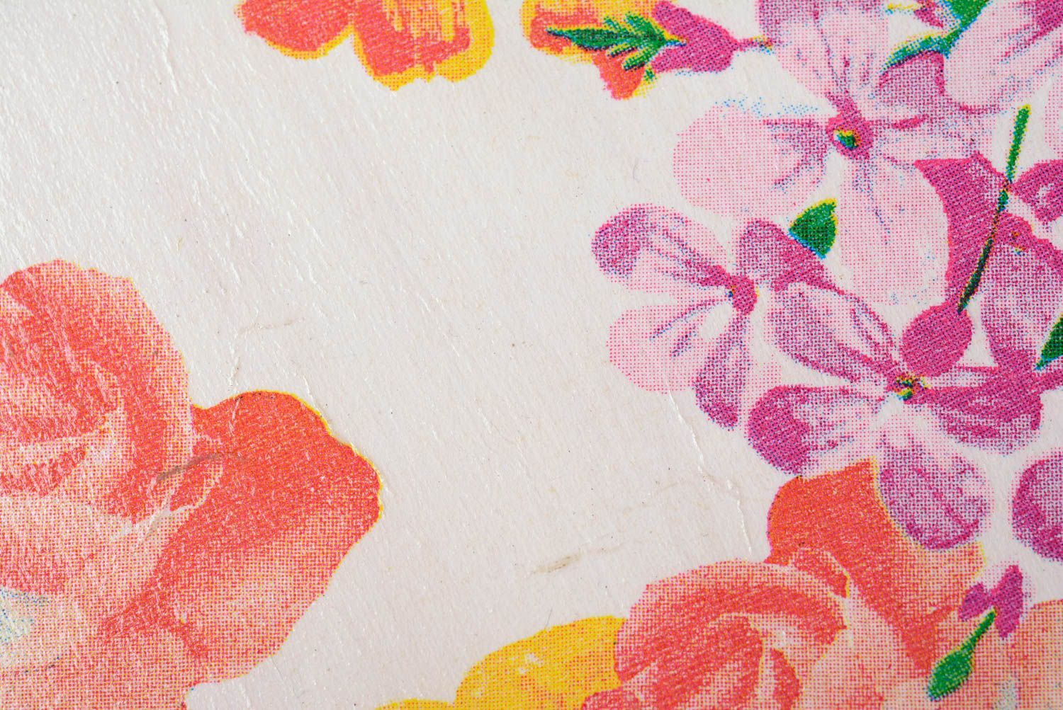 Planche à découper fantaisie en bois à motif multicolore faite main Fleurs photo 3