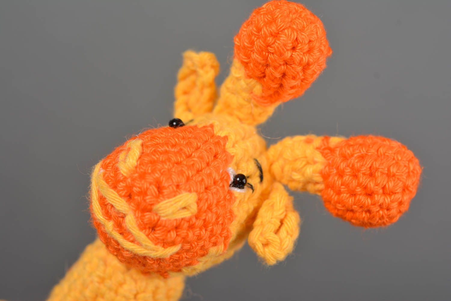 Handmade Häkel Kuscheltier Rassel Spielzeug Geschenk Idee Giraffe lustig foto 2