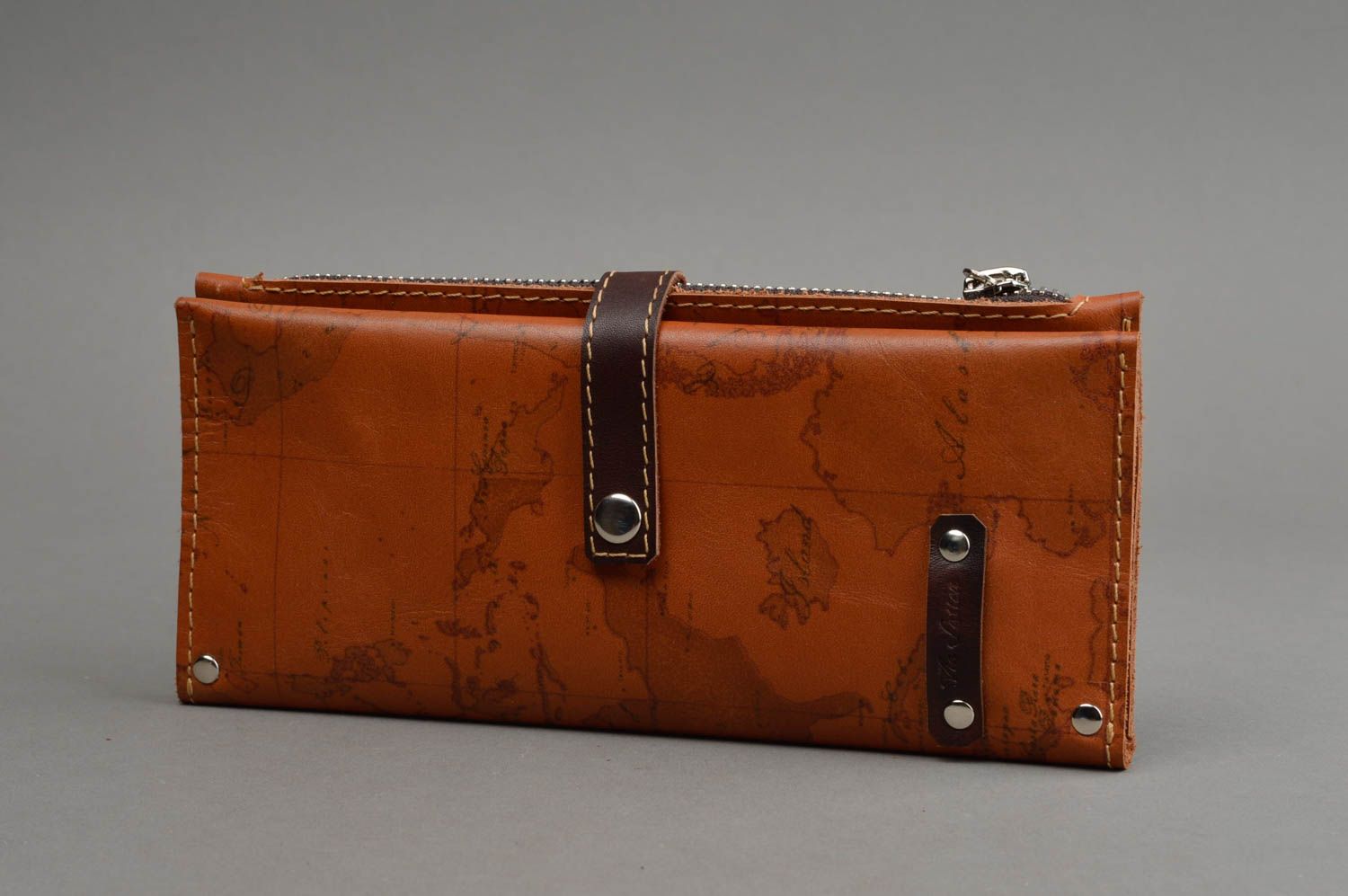 Stylish handmade leather wallet beautiful leather purse leather goods photo 2