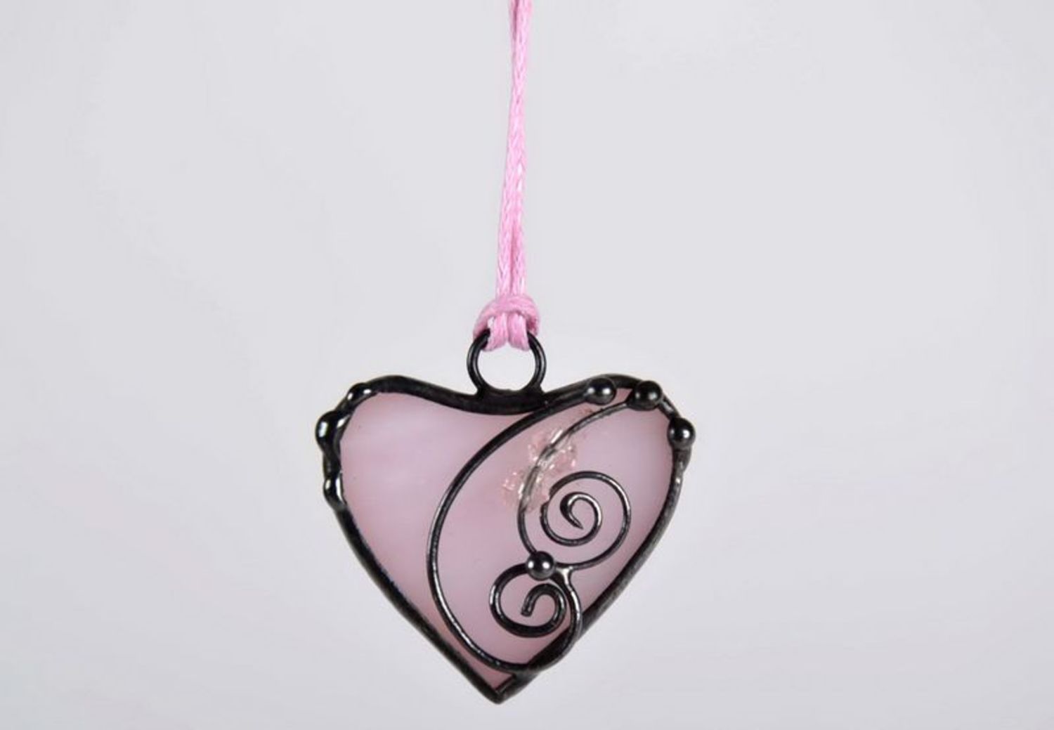 Pendant made from copper and glass Heart photo 1