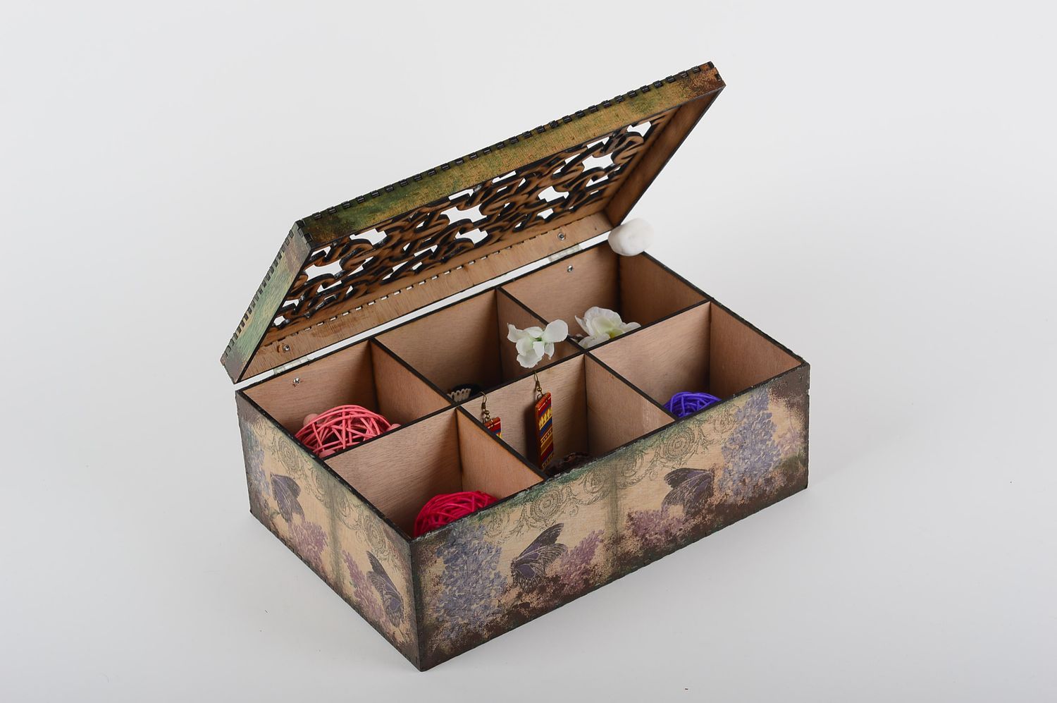Beautiful handmade wooden box unusual jewelry box wood craft gift ideas photo 1