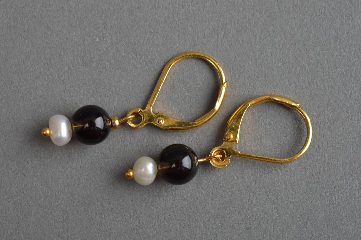 Beautiful handmade beaded earrings with natural stones designer jewelry for gift photo 2