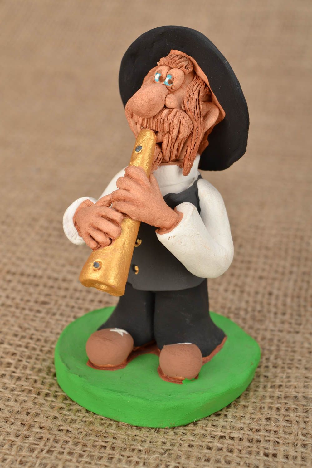 Designer ceramic figurine Jewish Musician photo 1