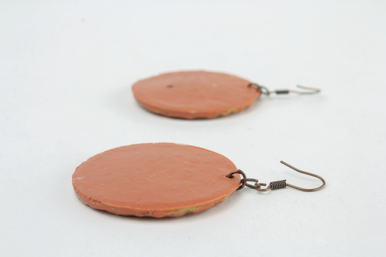 Round polymer clay earrings photo 4