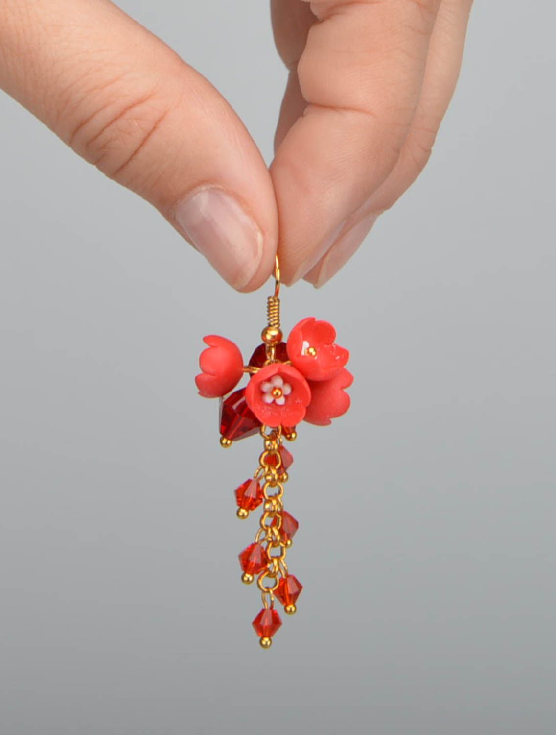 Handmade Ohrringe Juwelier Modeschmuck Geschenk für Frauen an Kette schön grell foto 5