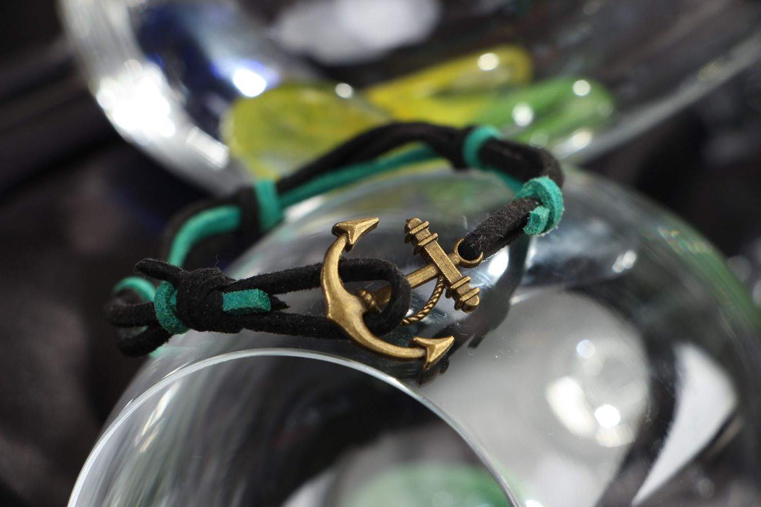 Bracelet en daim artificiel tressé fait main de style nautique bijou pour femme photo 4