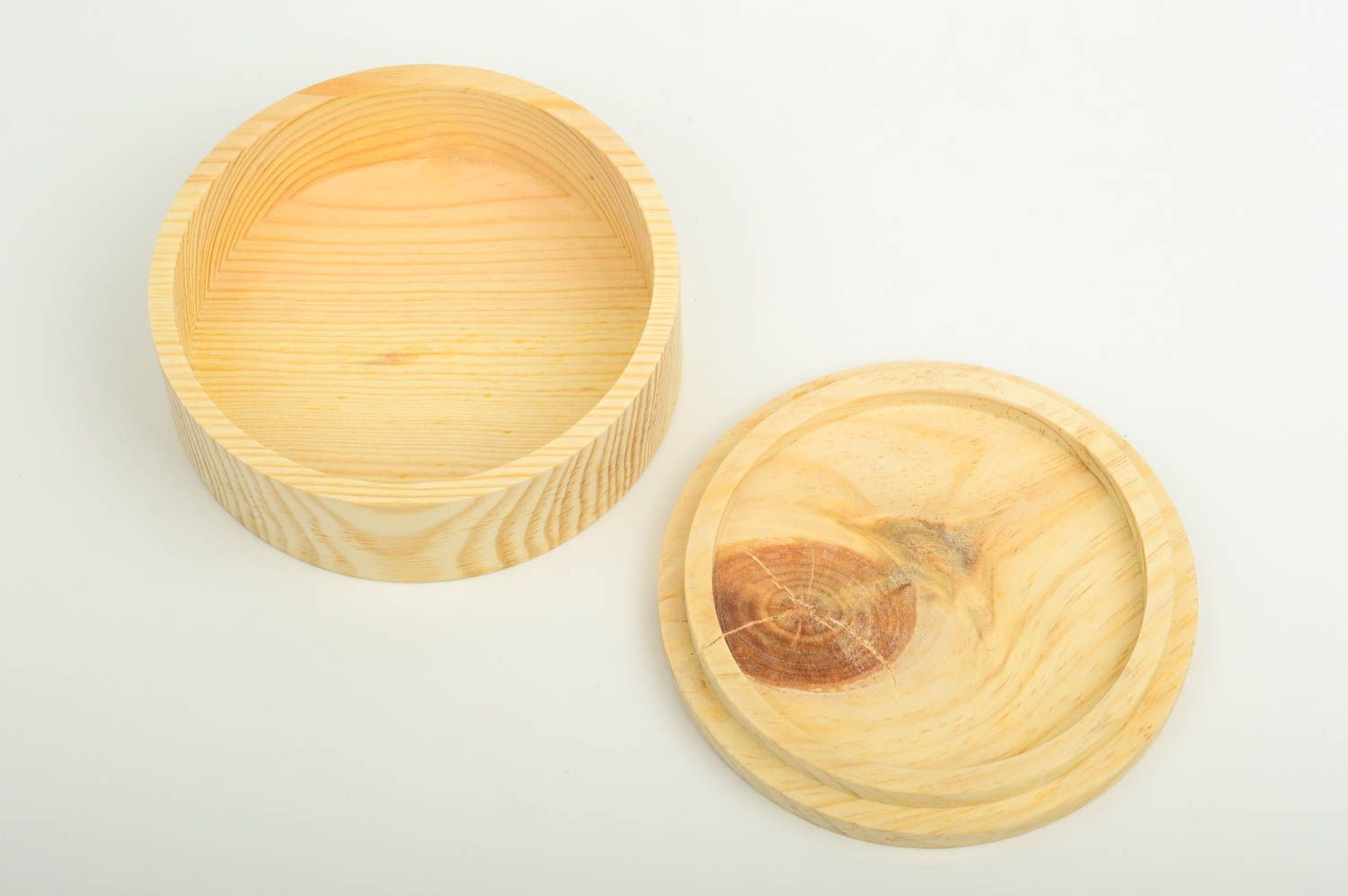 Handmade Schmuck Aufbewahrung Holz Schatulle runde Holzschatulle zum Bemalen  foto 3