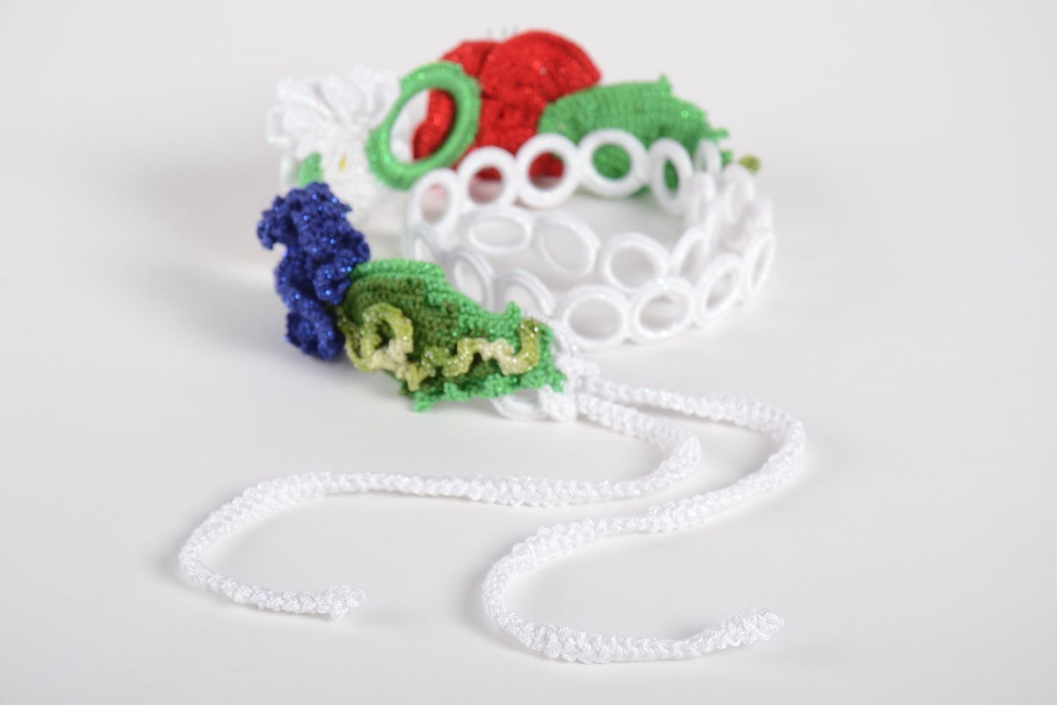 Handmade womens belt designer belt fashion accessories crochet accessories photo 4