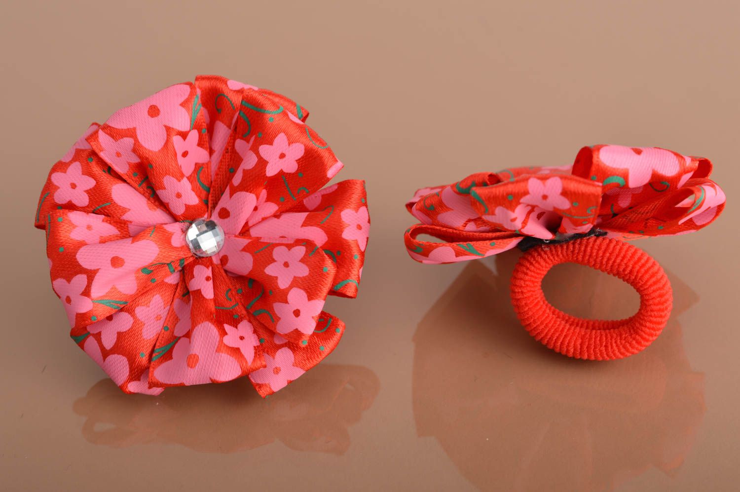 Handmade scrunchy designer accessory set of 2 items flower accessories photo 3