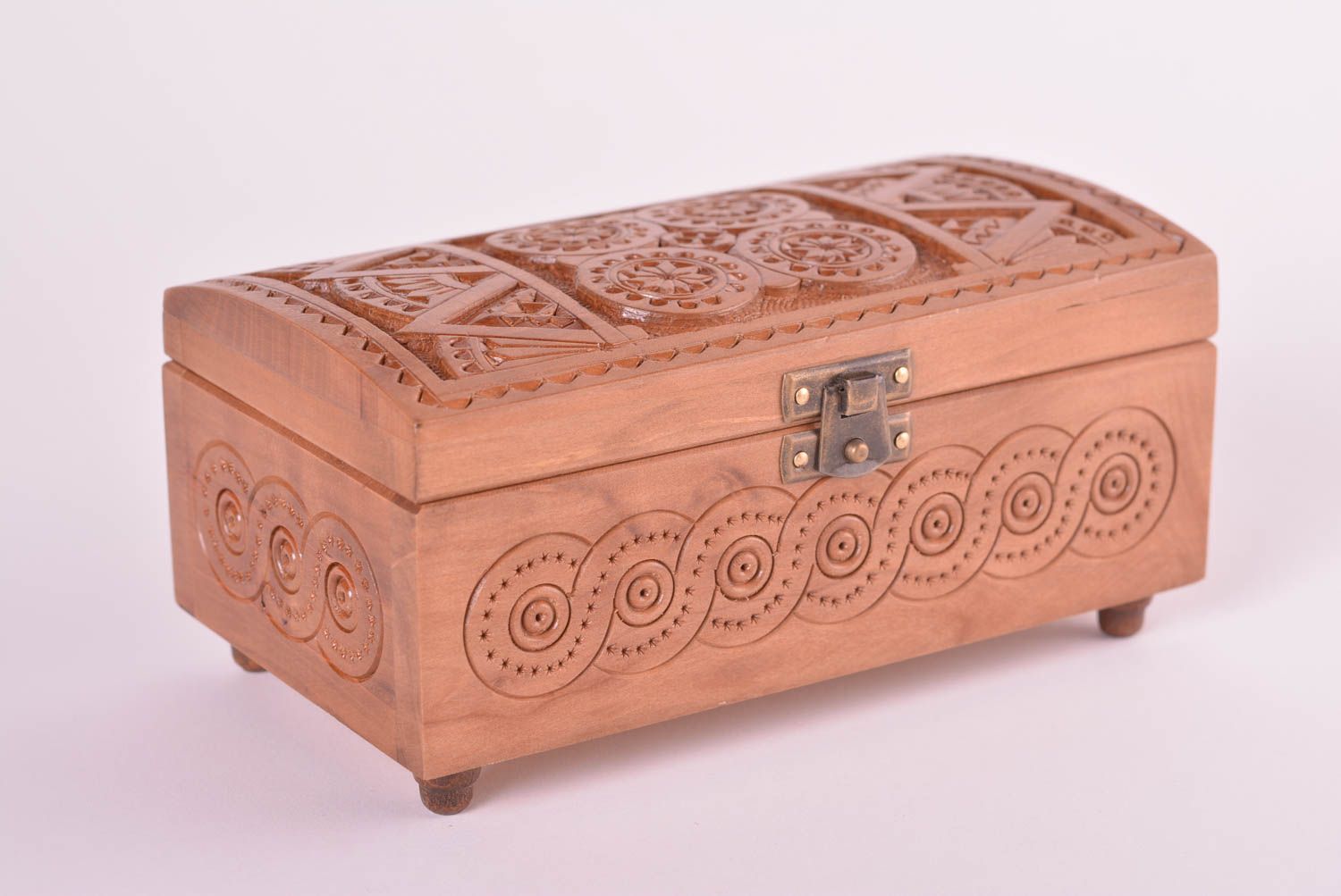 Cajita de madera tallada joyero original hecho a mano bonito regalo para mujer foto 1