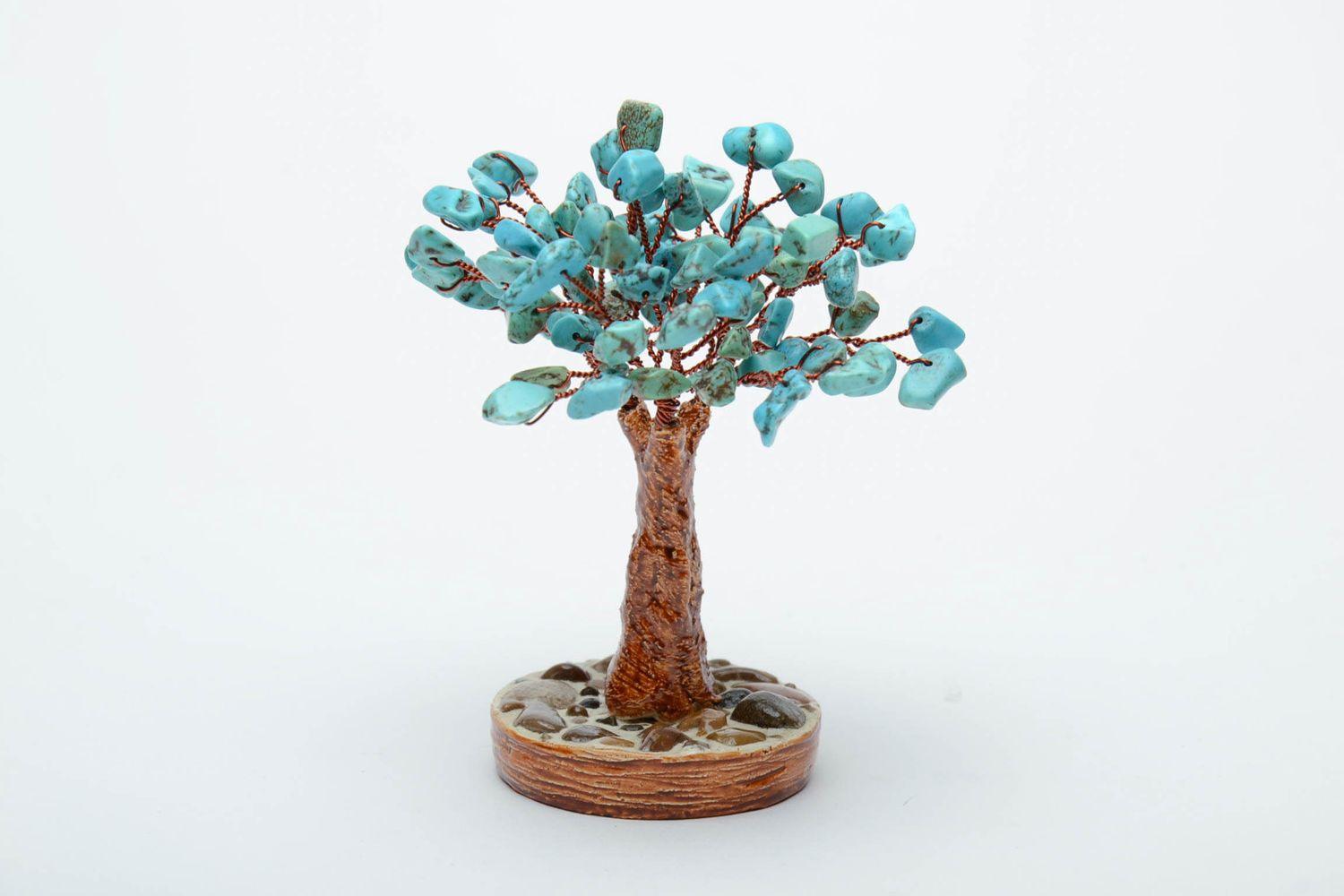 Natural gemstone bonsai with turquoise photo 2
