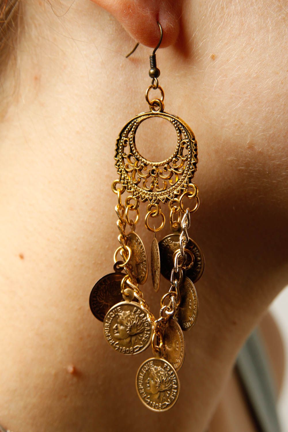 Handmade jewelry metal jewelry metal accessories women earrings metal earrings photo 2