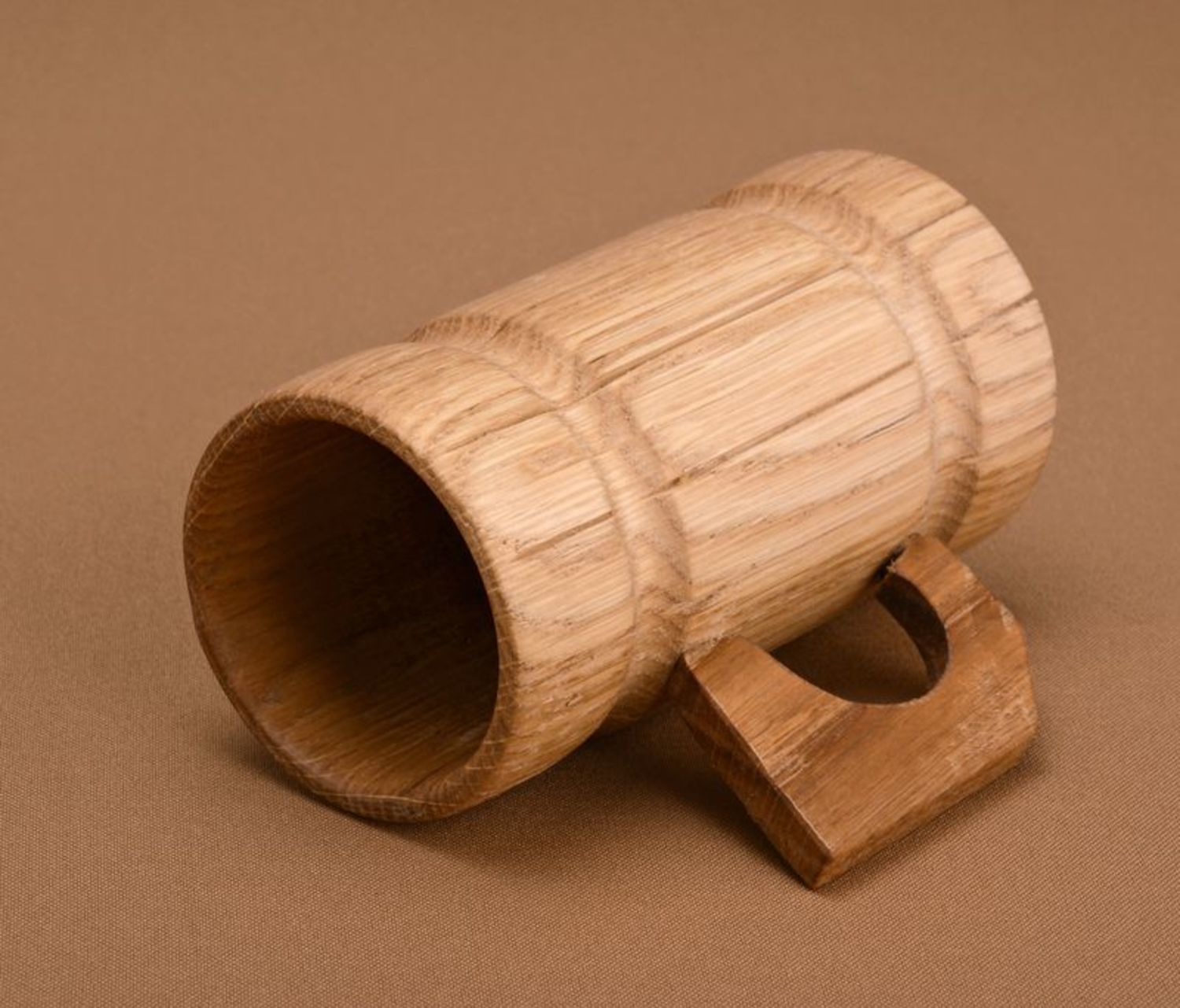 Oak wood beer mug for decor photo 4