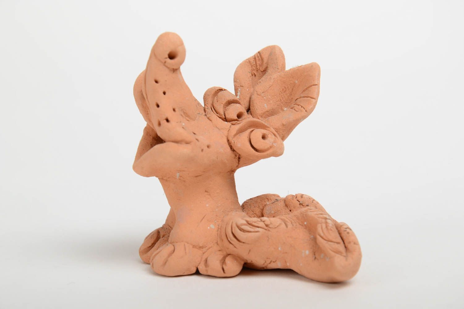 Figura artesanal decorativa de animal de cerámica figurita de perro de arcilla foto 2