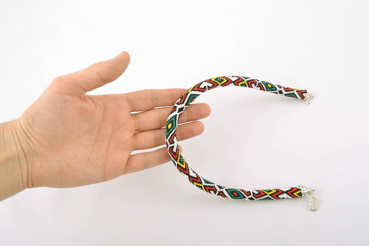 Handmade beaded cord necklace photo 4