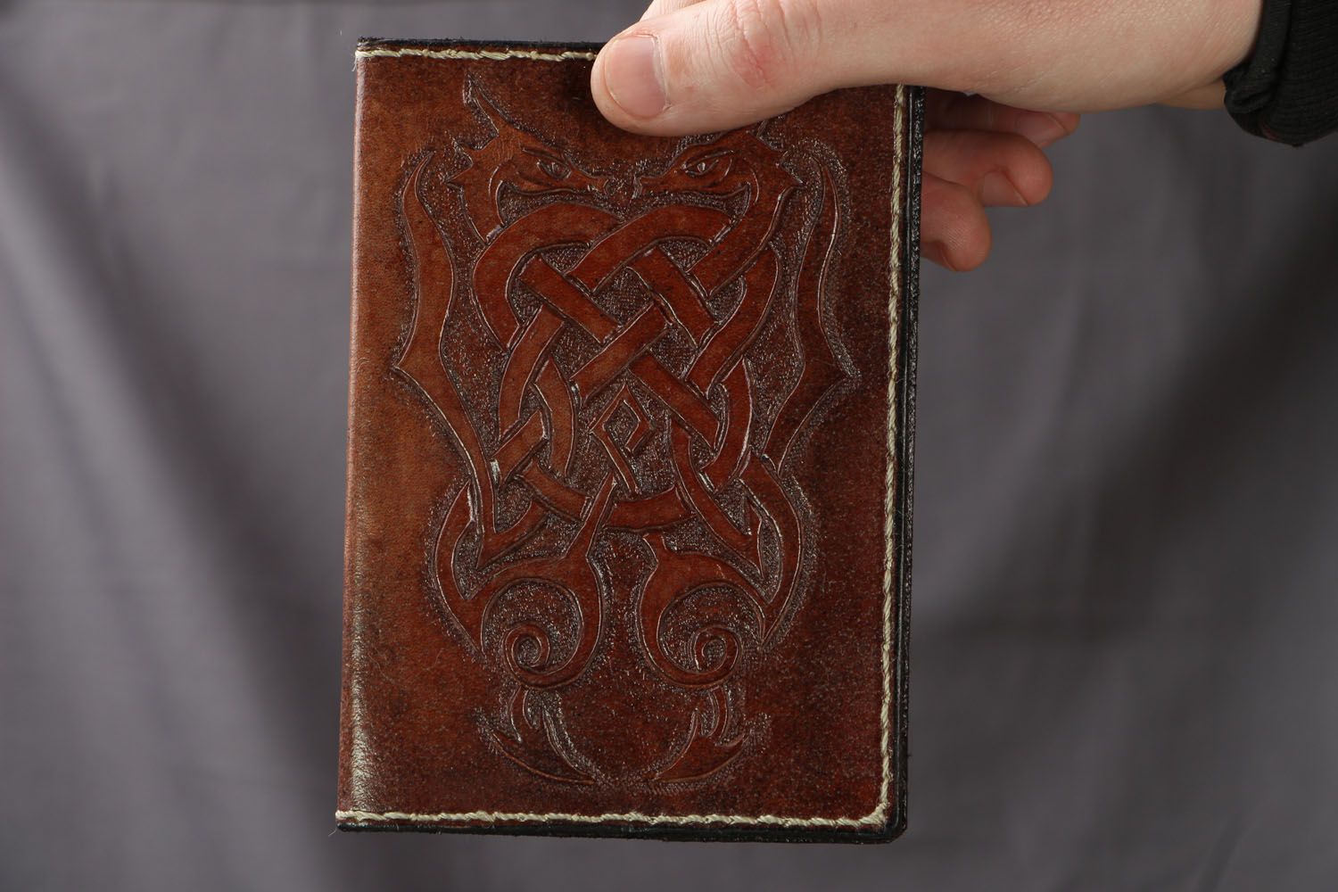 Leather passport cover photo 4