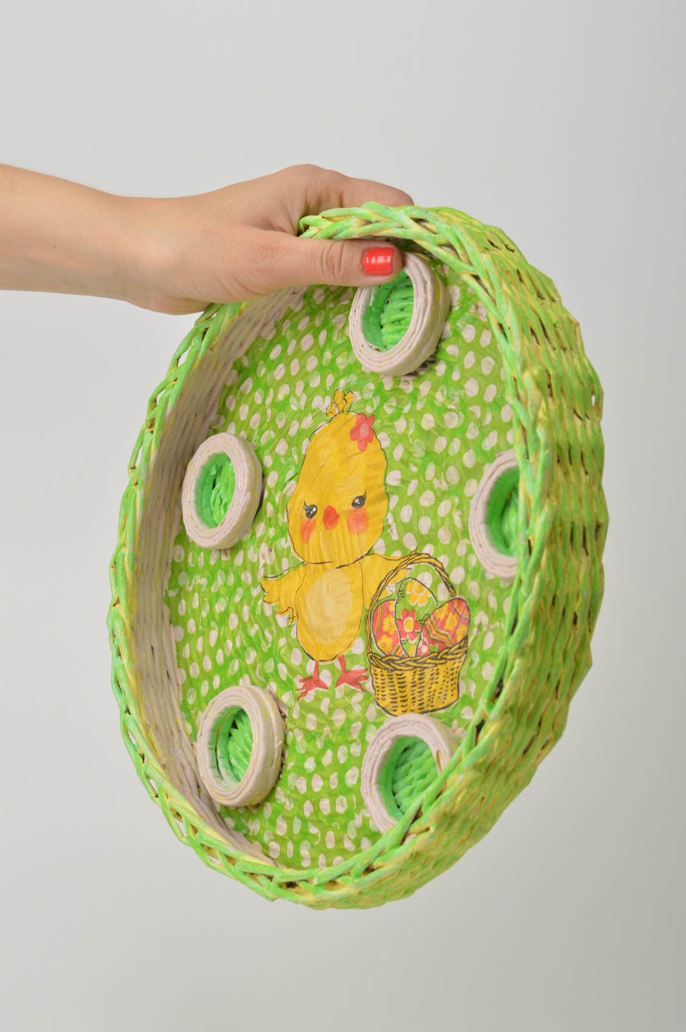 Handmade tray for eggs unusual Easter decoration stylish Easter decor ideas photo 1
