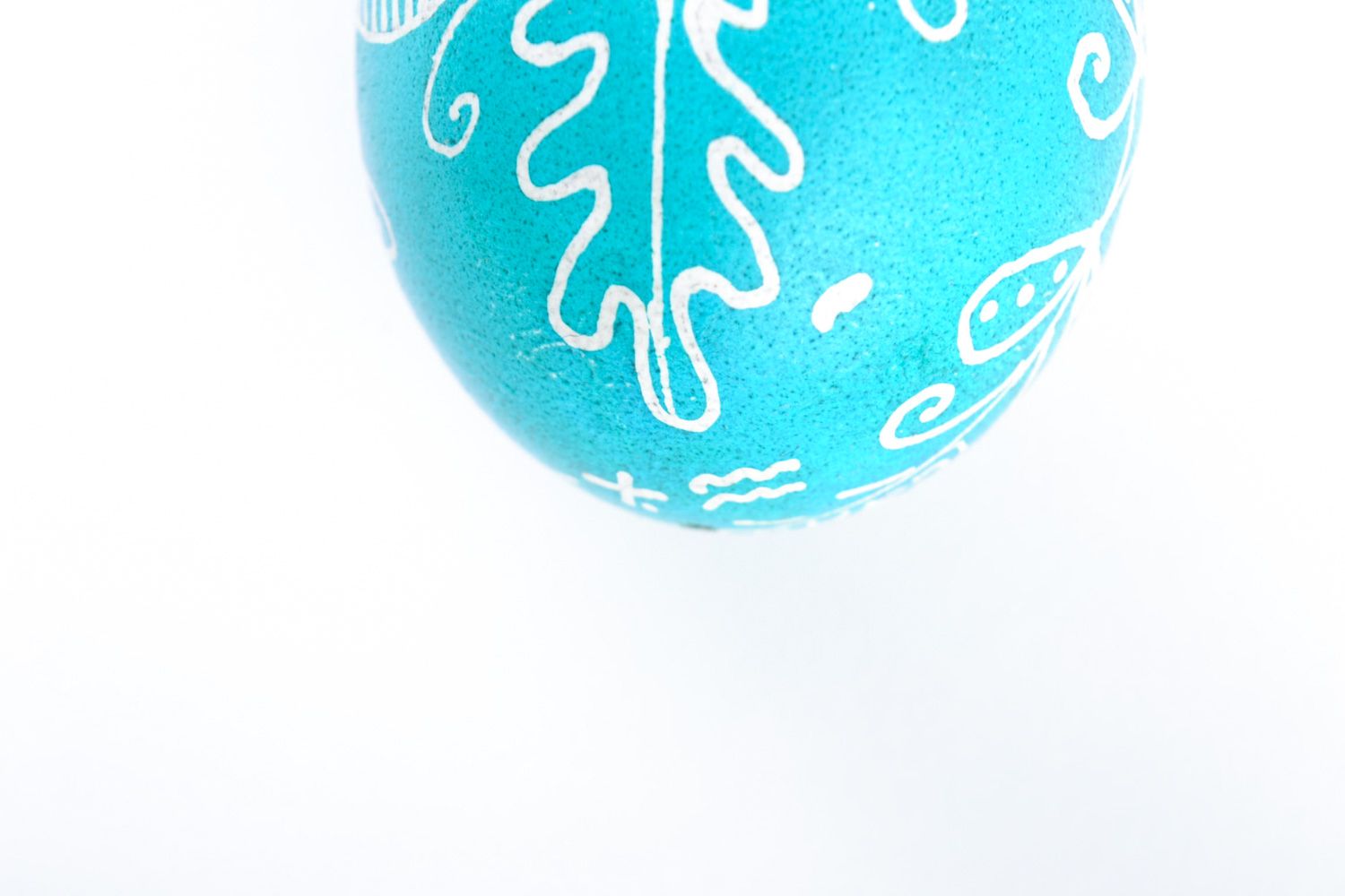 Handmade blue painted Easter egg with pattern photo 5