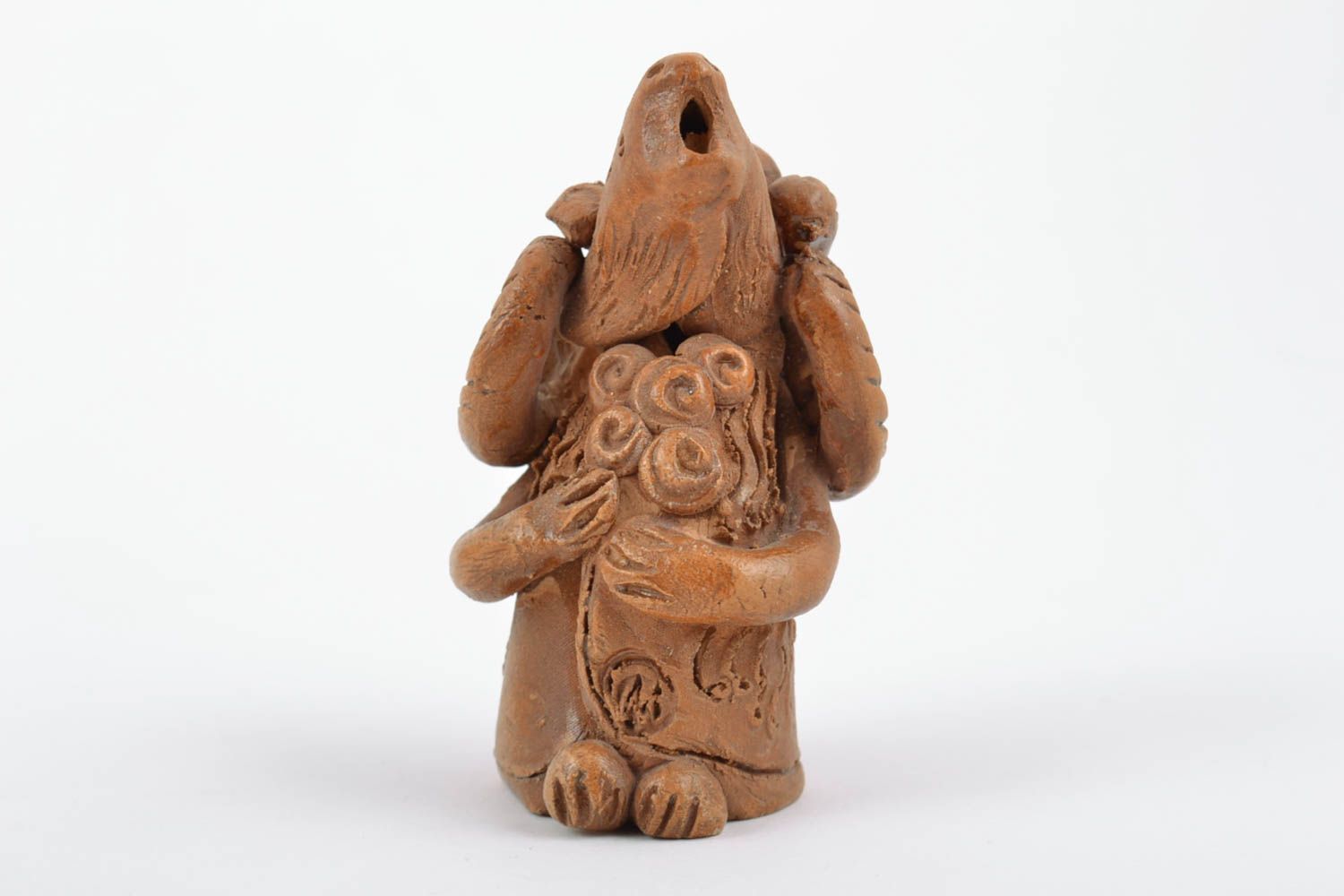 Handmade small designer ceramic souvenir figurine of lamb coated with glaze  photo 5