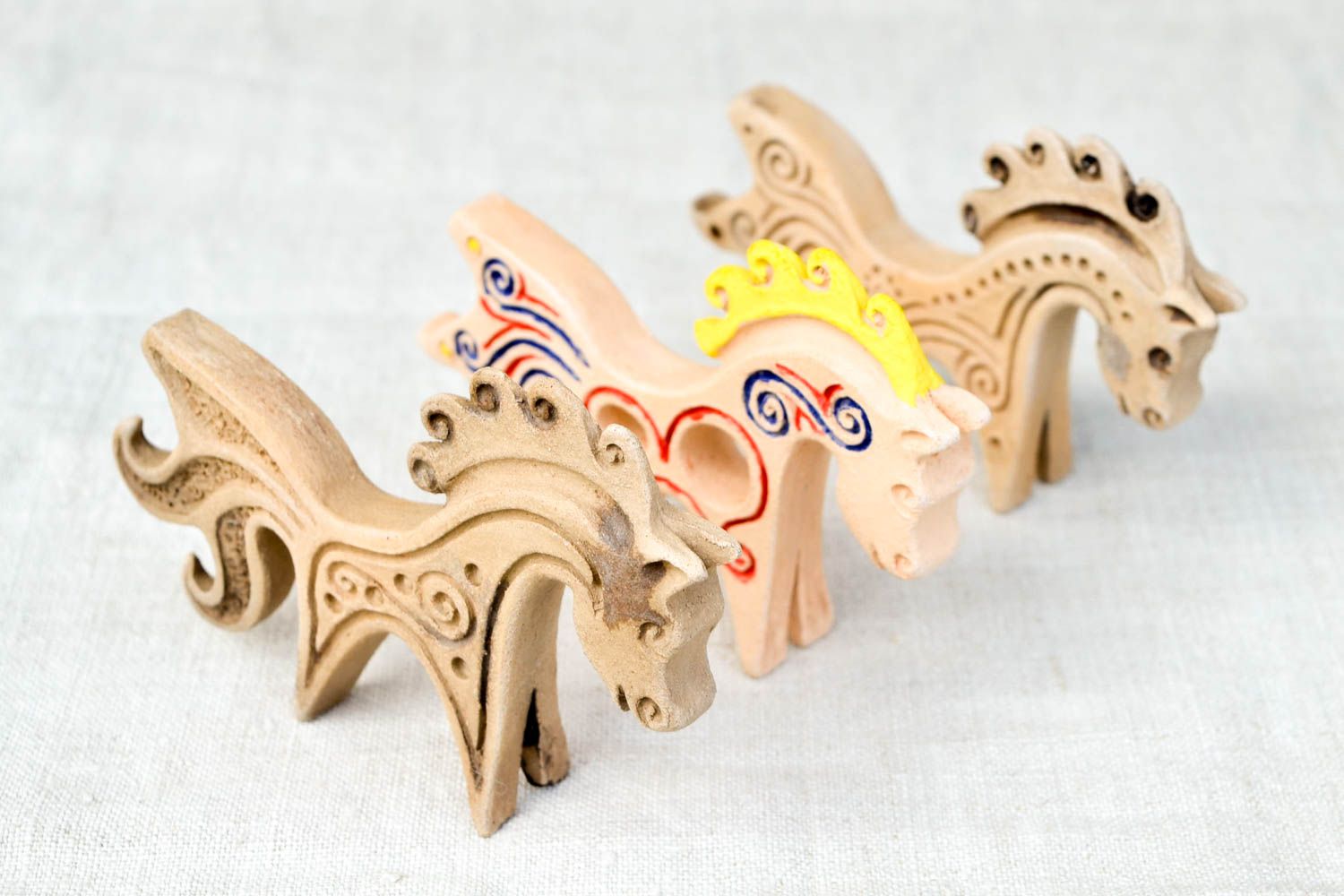 Глиняные сувениры ручной работы глиняные игрушки оригинальные подарки набор 3 шт фото 5