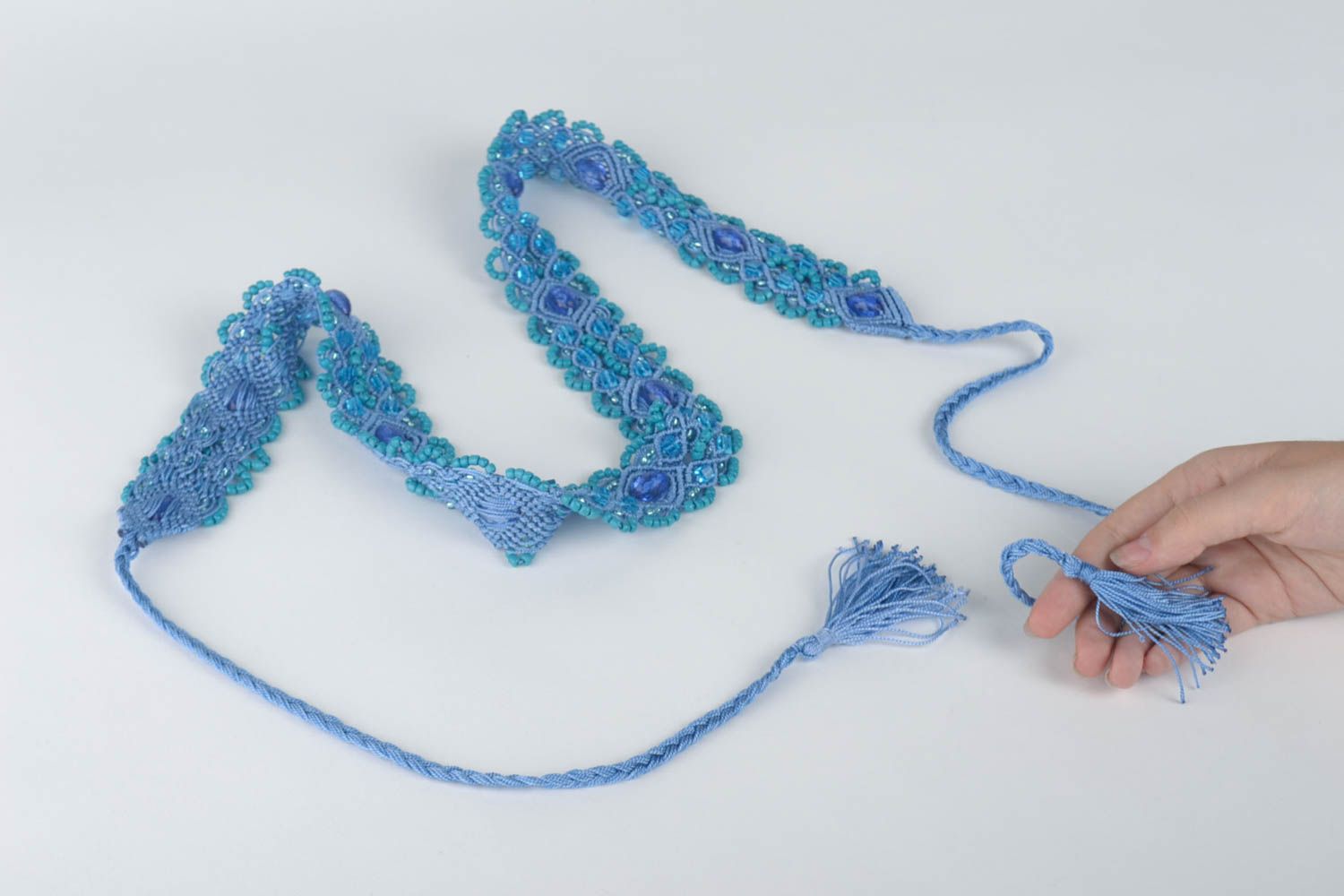 Beautiful handmade woven thread belt womens belt design beadwork ideas photo 5