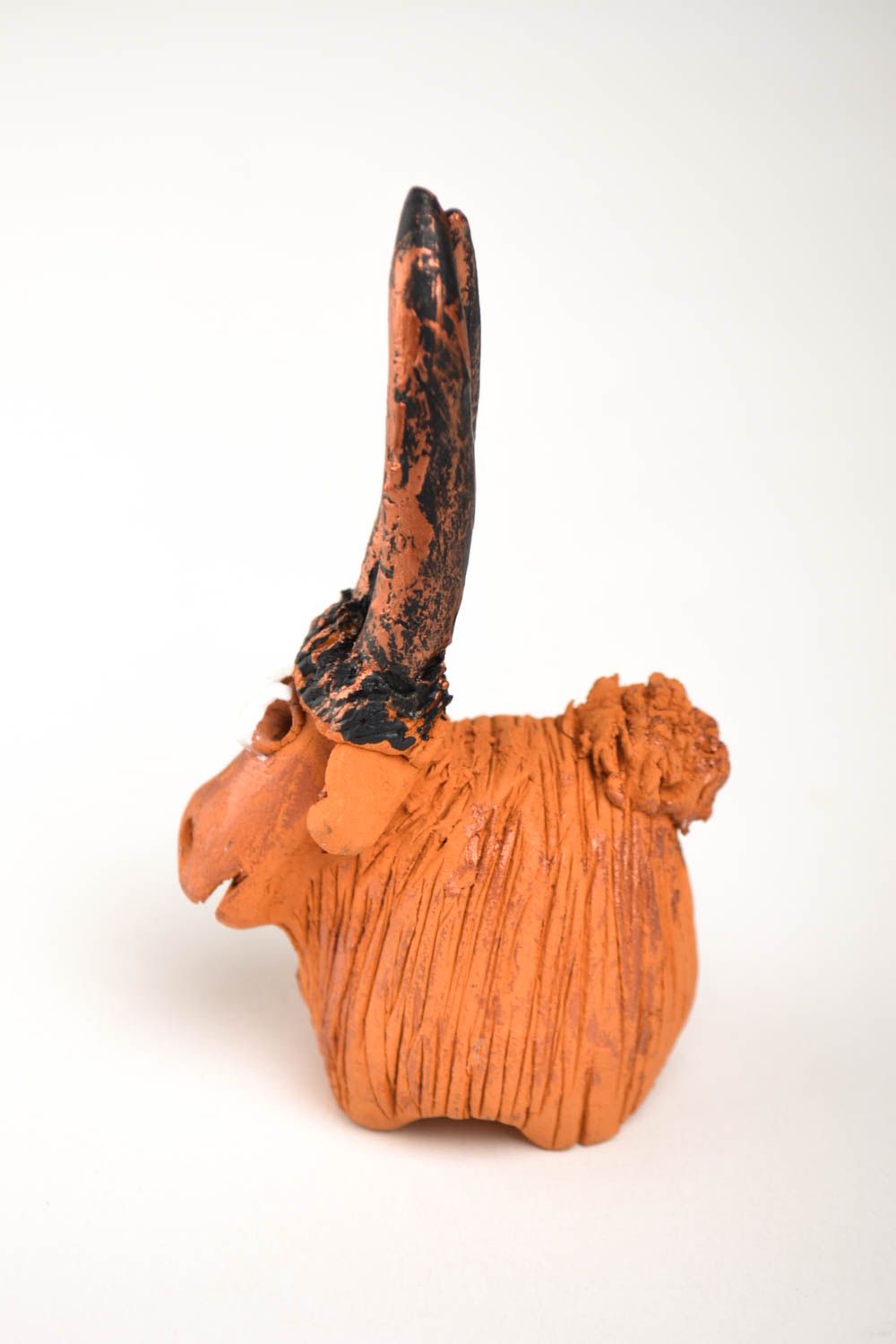 Статуэтка ручной работы глиняная статуэтка фигурка животного расписная Коза фото 5