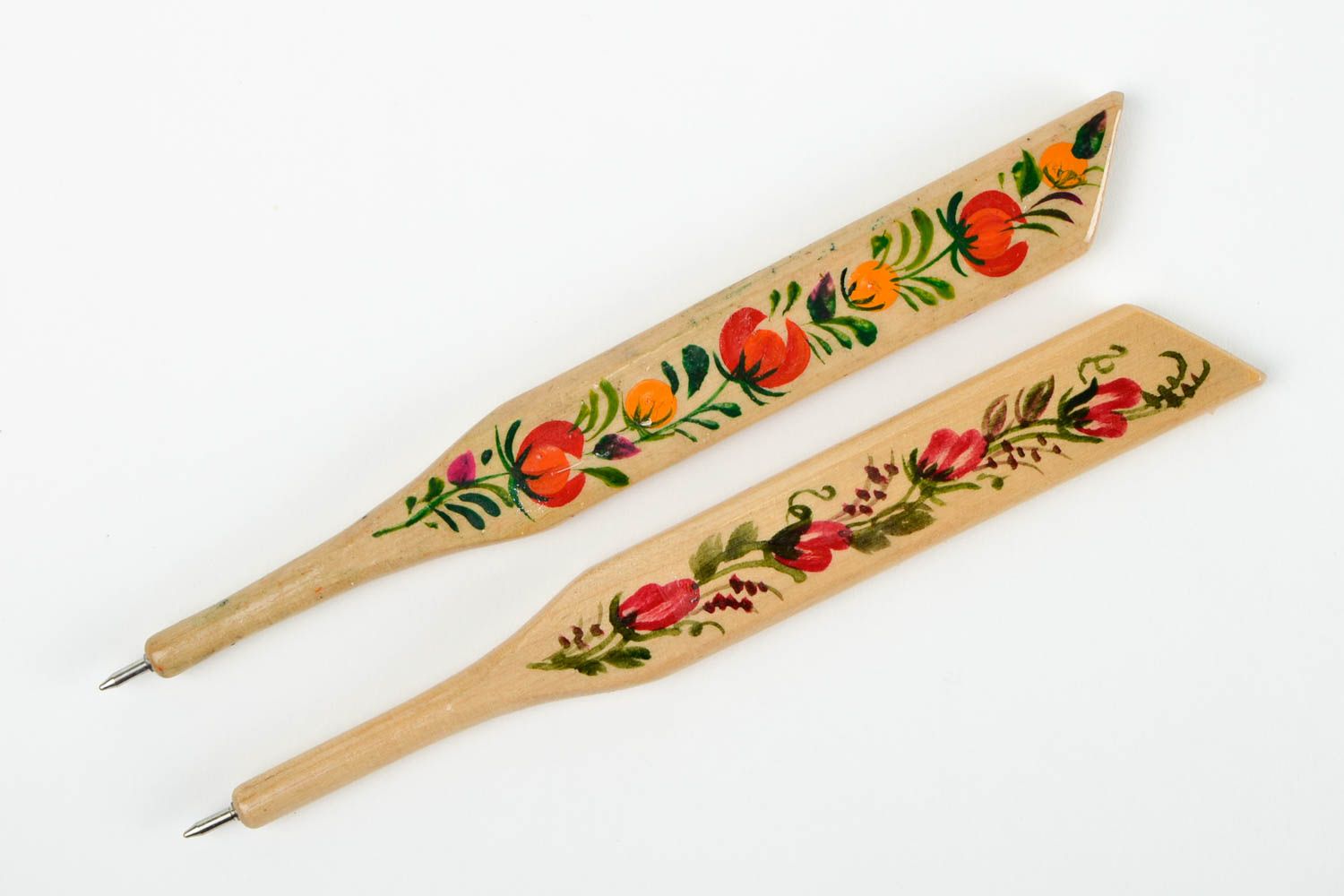 Красивые ручки подарки ручной работы ручки из дерева с петриковской росписью фото 3