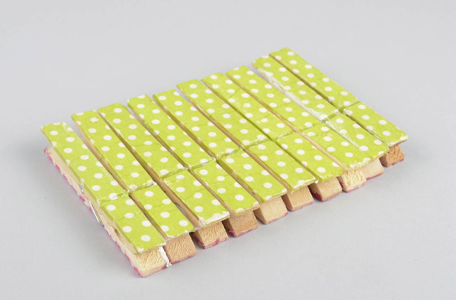 Handmade Wäscheklammern aus Holz Haushalt Zubehör bunte Wäscheklammern rosa gelb foto 1