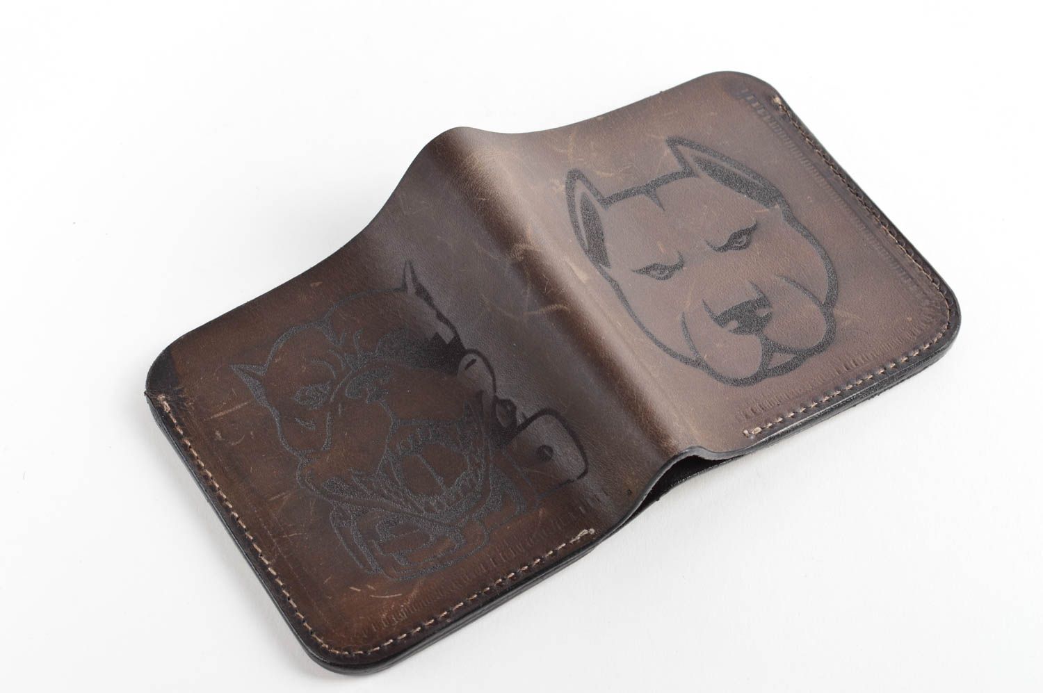 Handmade wallet genuine leather wallet present for friend men accessories photo 4