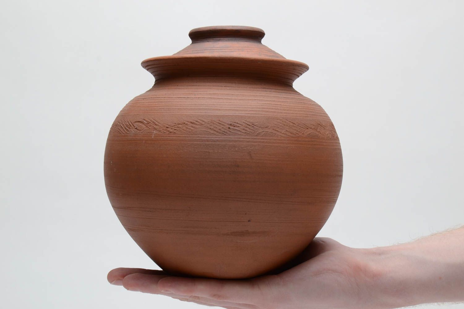 Pot de cuisine en argile fait main original soupière vaisselle 2 litres photo 5