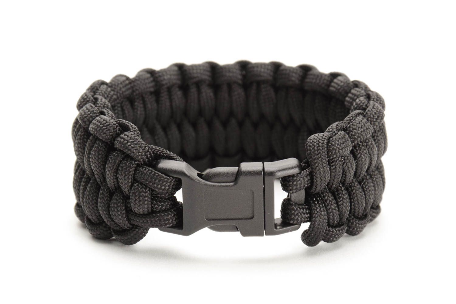 Dark handmade stylish bracelet braided of parachute cord for survival  photo 3
