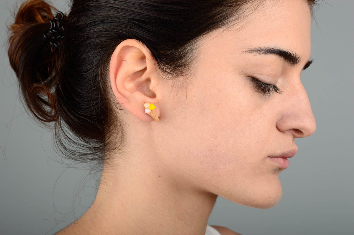 Cute handmade plastic earrings unusual stud earrings beautiful jewellery photo 5