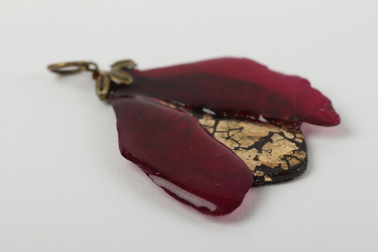 Handmade epoxy resin pendant botanic jewelry designer jewelry present for girls photo 3