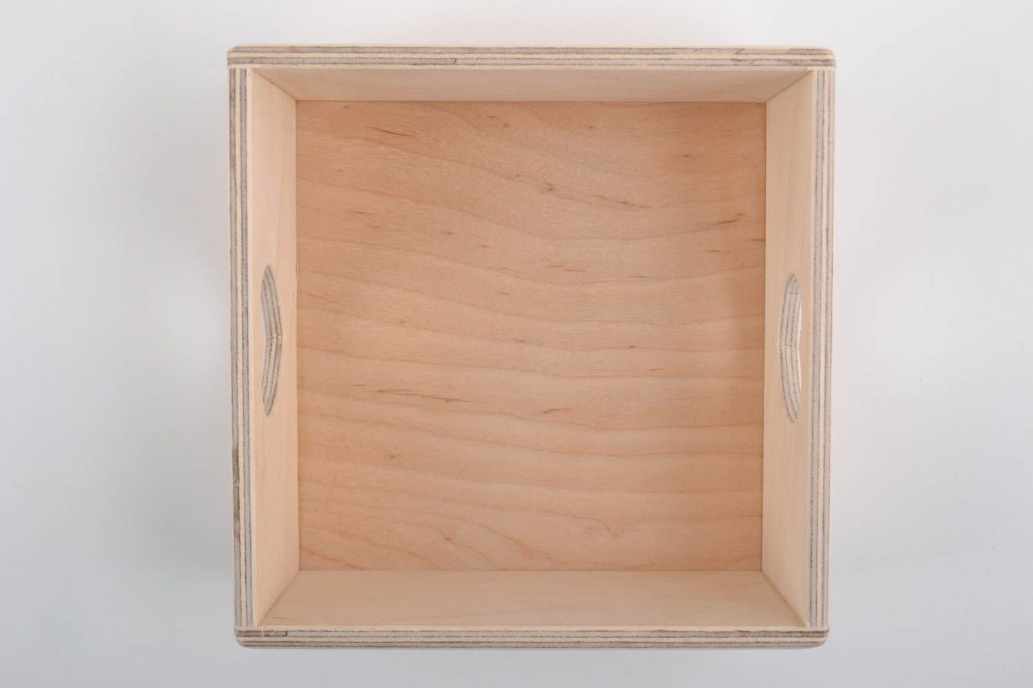 Handmade designer plywood craft blank for decoration square box without lid photo 4