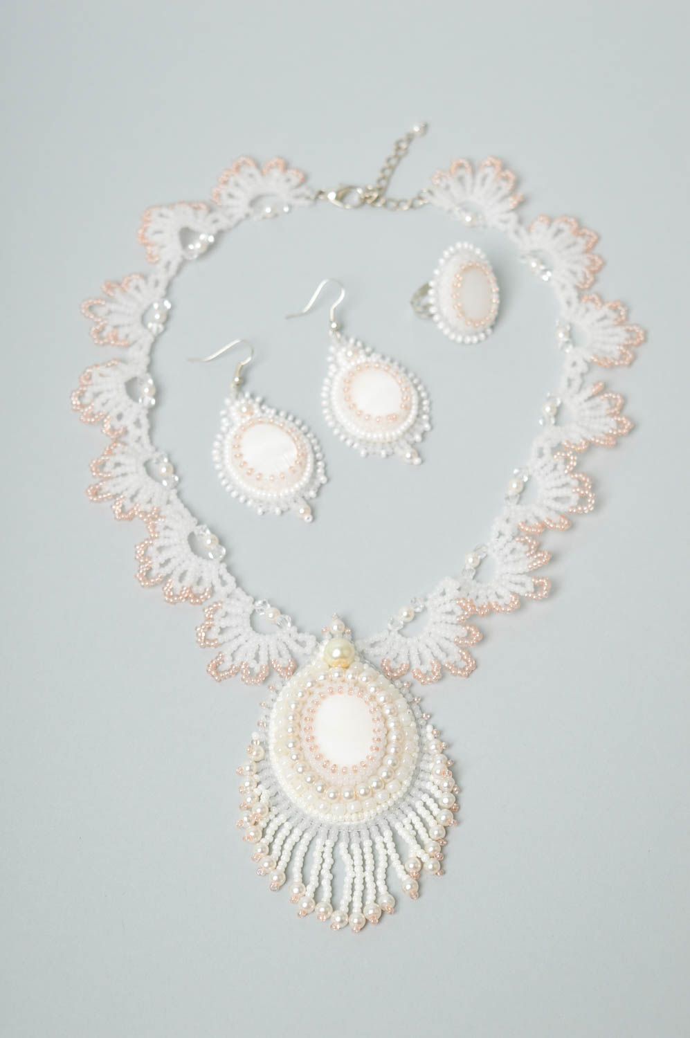 Handmade Frauen Accessoire Schmuck Ohrringe Halskette für Frauen schöner Ring foto 3