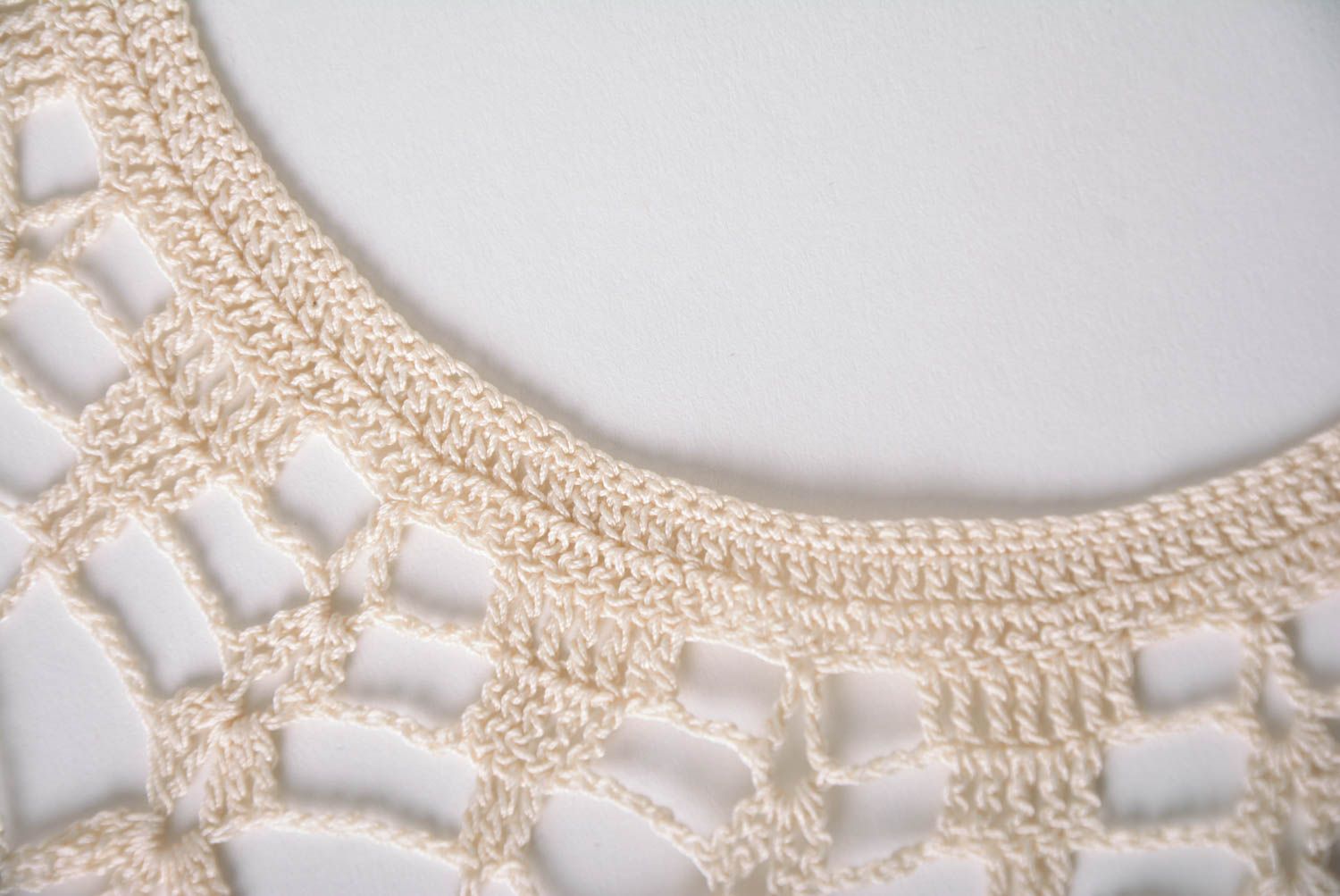 Handmade crocheted collar stylish designer collar openwork accessory gift photo 5