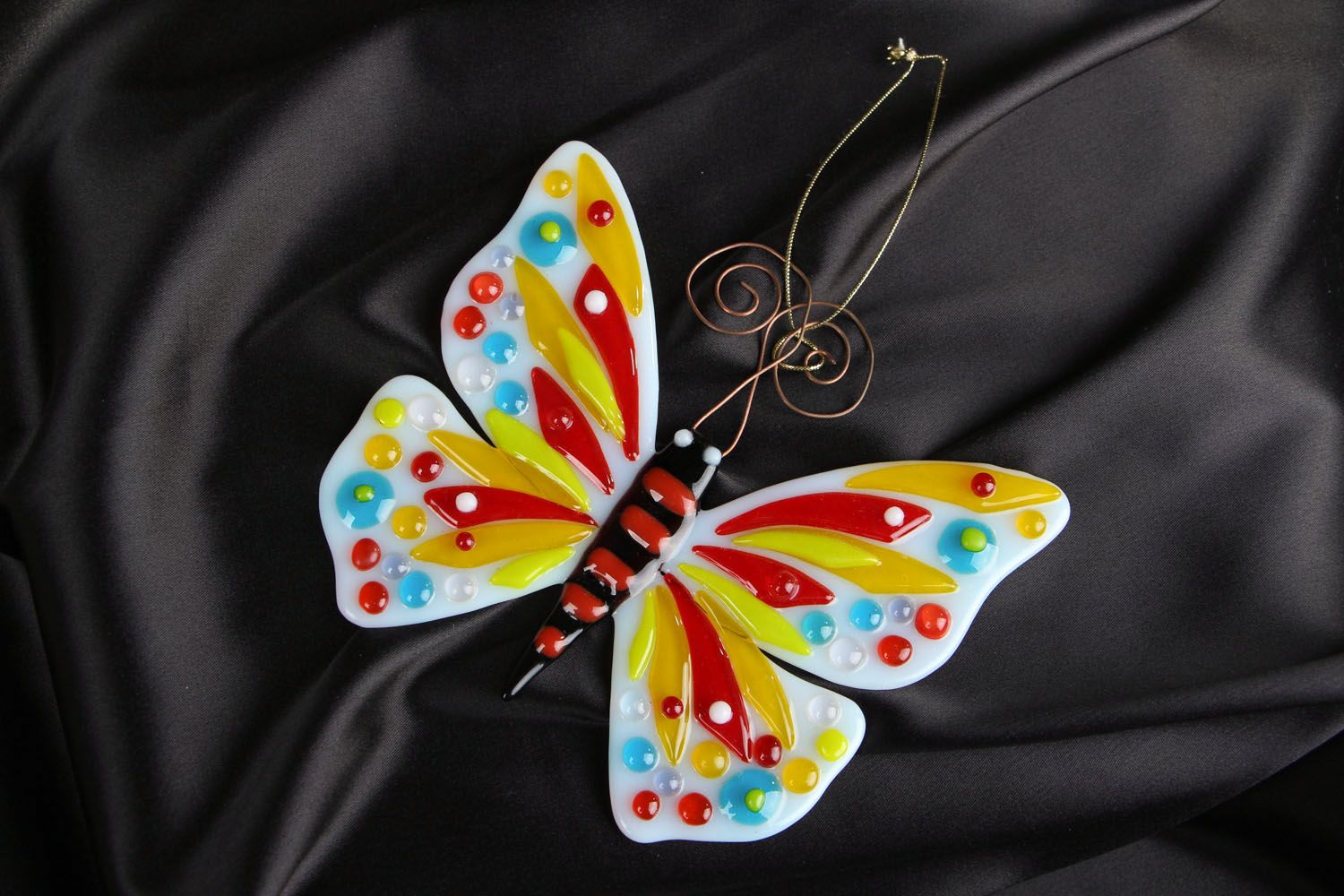 Fusing glass pendant Butterfly photo 5
