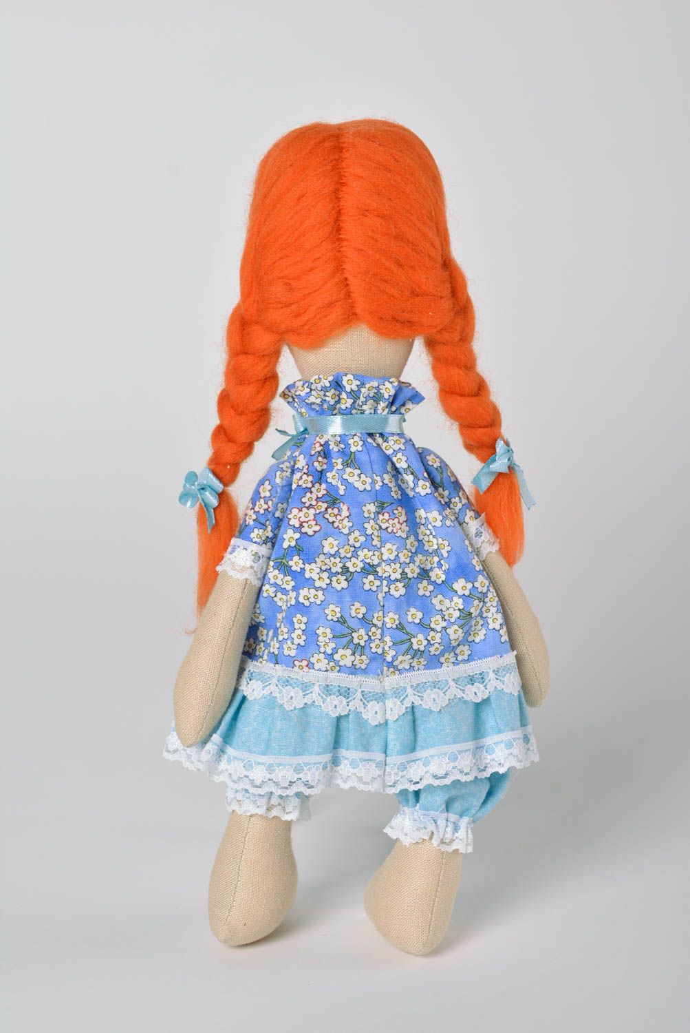 Handmade fabric doll decorative stuffed toy present for children nursery decor photo 3