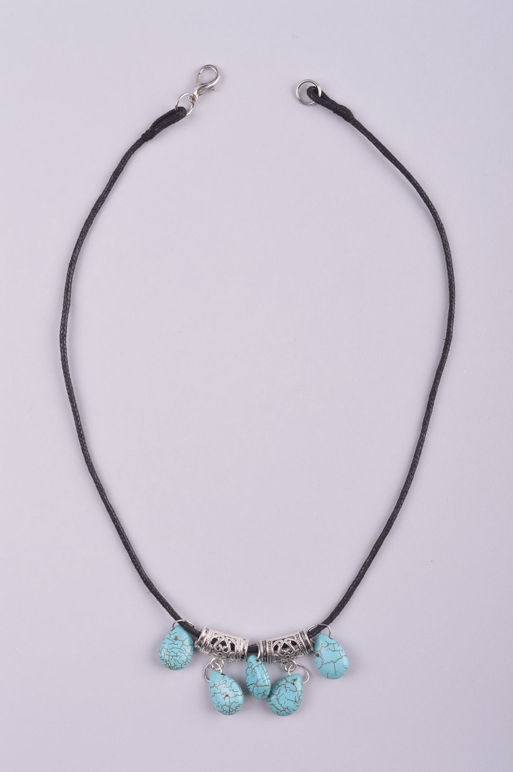 Handmade turquoise necklace elegant romantic necklace stylish accessory photo 4