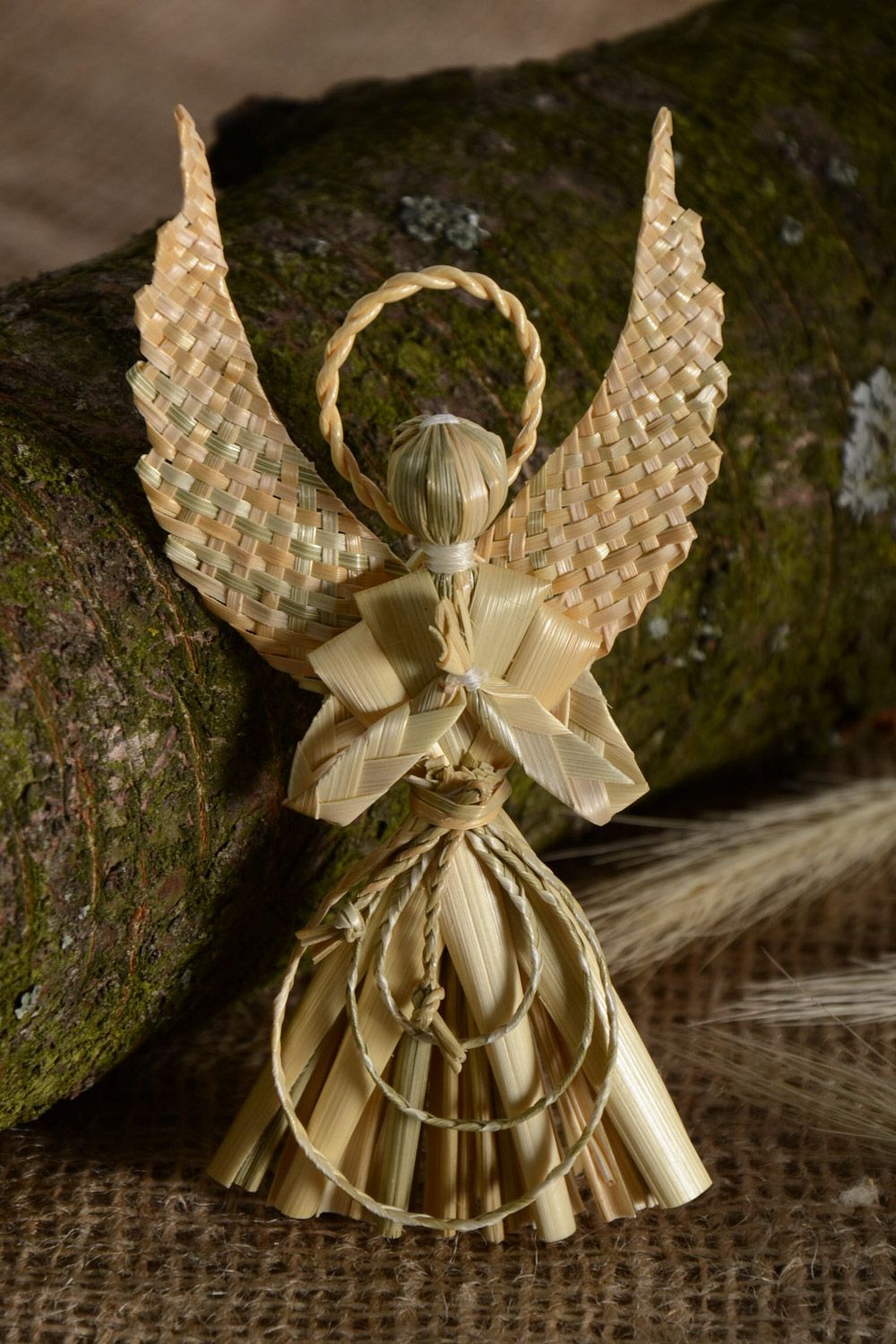Geflochtener origineller Stroh Interieur Anhänger Engel handmade Amulett für Haus Dekor  foto 1