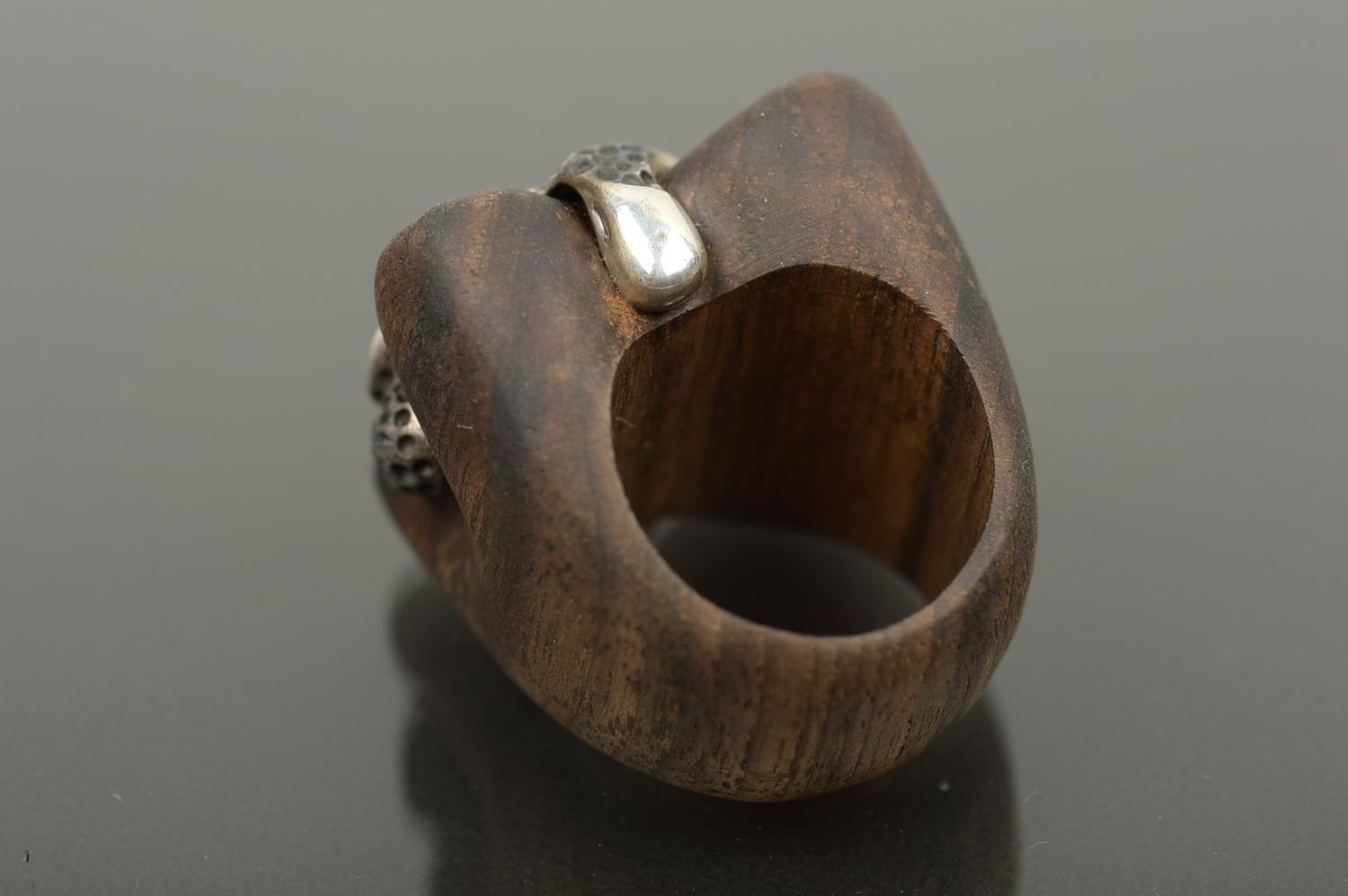 Handmade Schmuck Modeschmuck Ring Accessoire für Frauen Ring für Freundin Holz foto 2