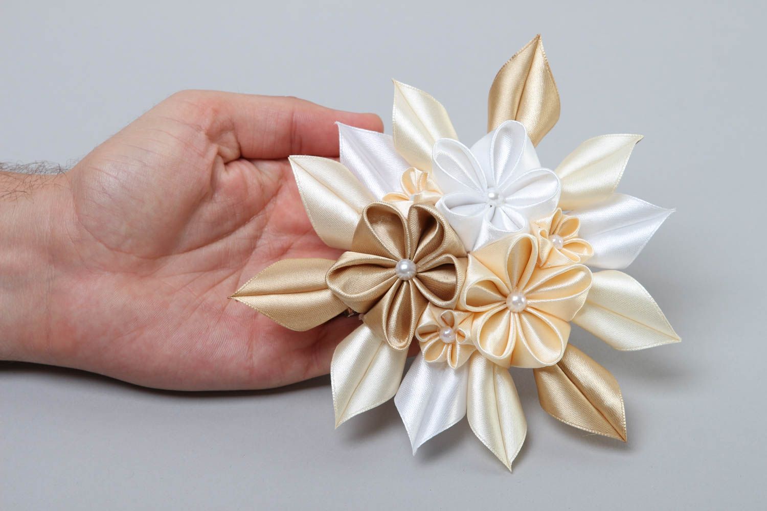 Handmade hair clip flower hair clip for girls unusual gift designer accessory photo 6