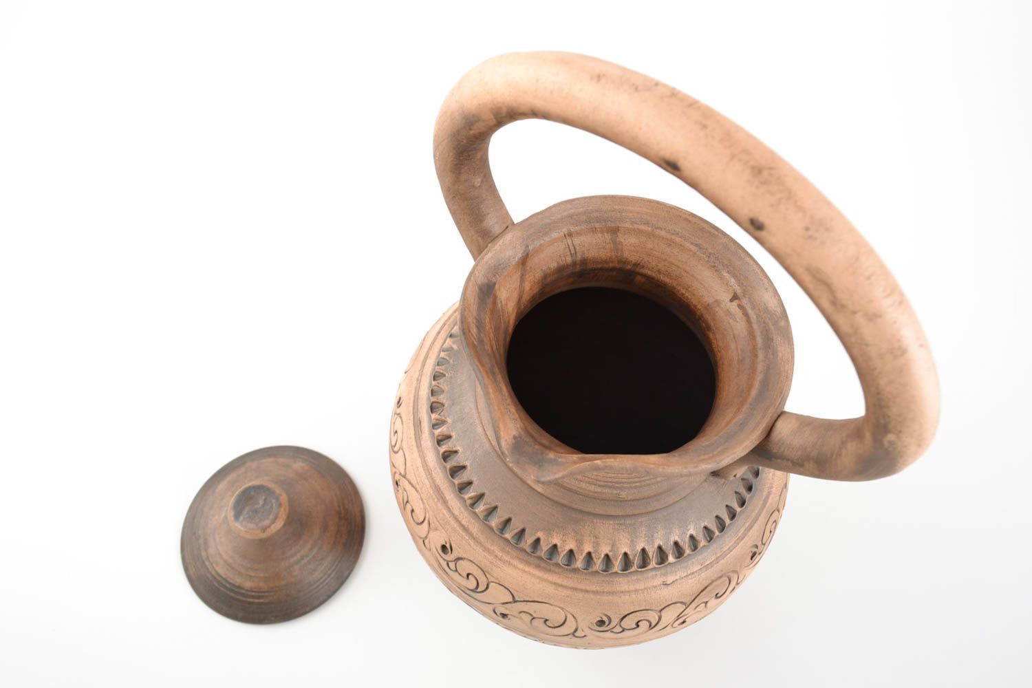 100 oz ceramic brown classic pitcher pot with long handle 2,7 lb photo 5
